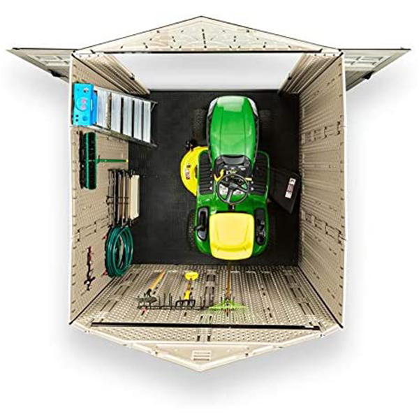Outdoor Storage Shed. 7X7 feet. Resin Weather Resistant Outdoor Garden Storage Shed for Backyard. Garden. Tool Storage. Lawn. Garage Organizer. Sandstone