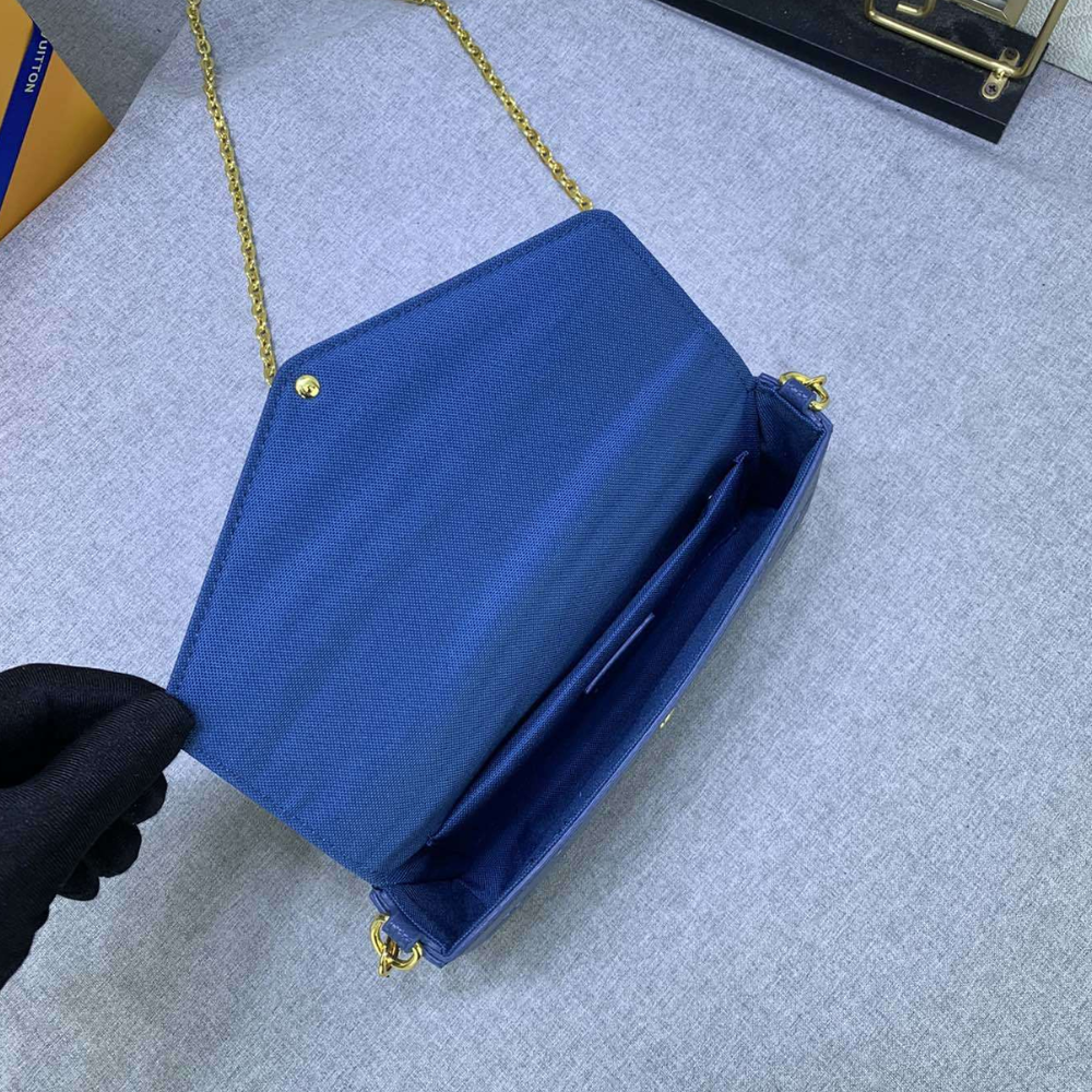 Louis Vuitton Felicie Pochette Monogram Empreinte Gradient Blue 8.3 Inches M80498