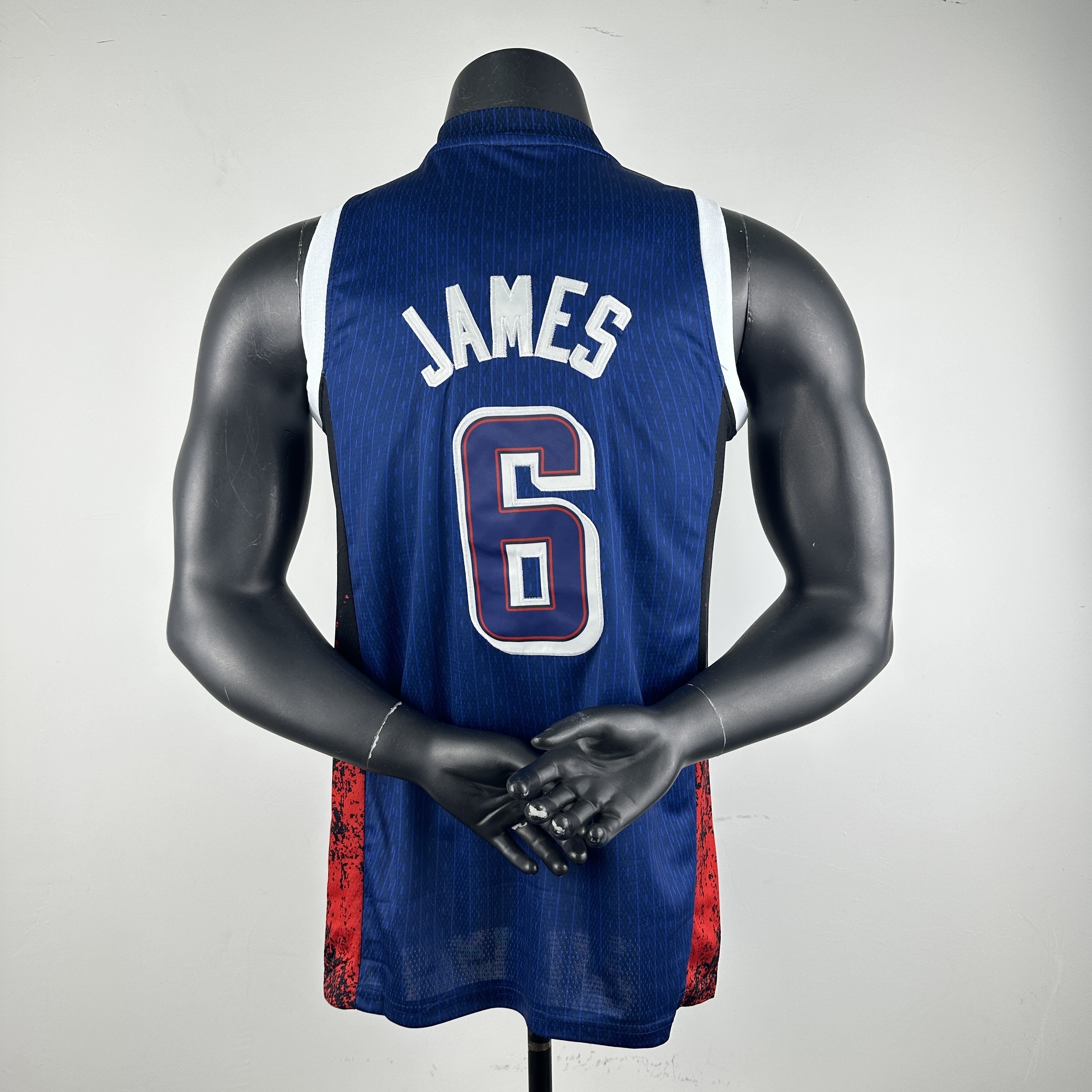 Embroidered 24th season USA team navy blue No. 6 James