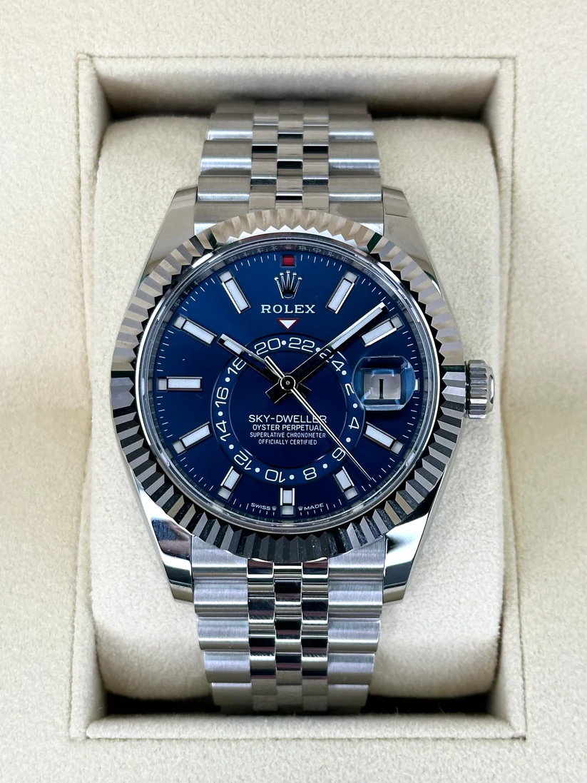 【Super Clone】RLX  Sky-Dweller 42mm Stainless Steel Blue Dial Jubilee - 336934