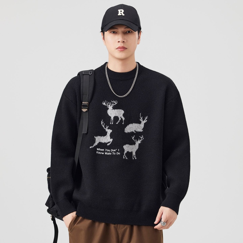 Fawn American style autumn and winter sweater for men