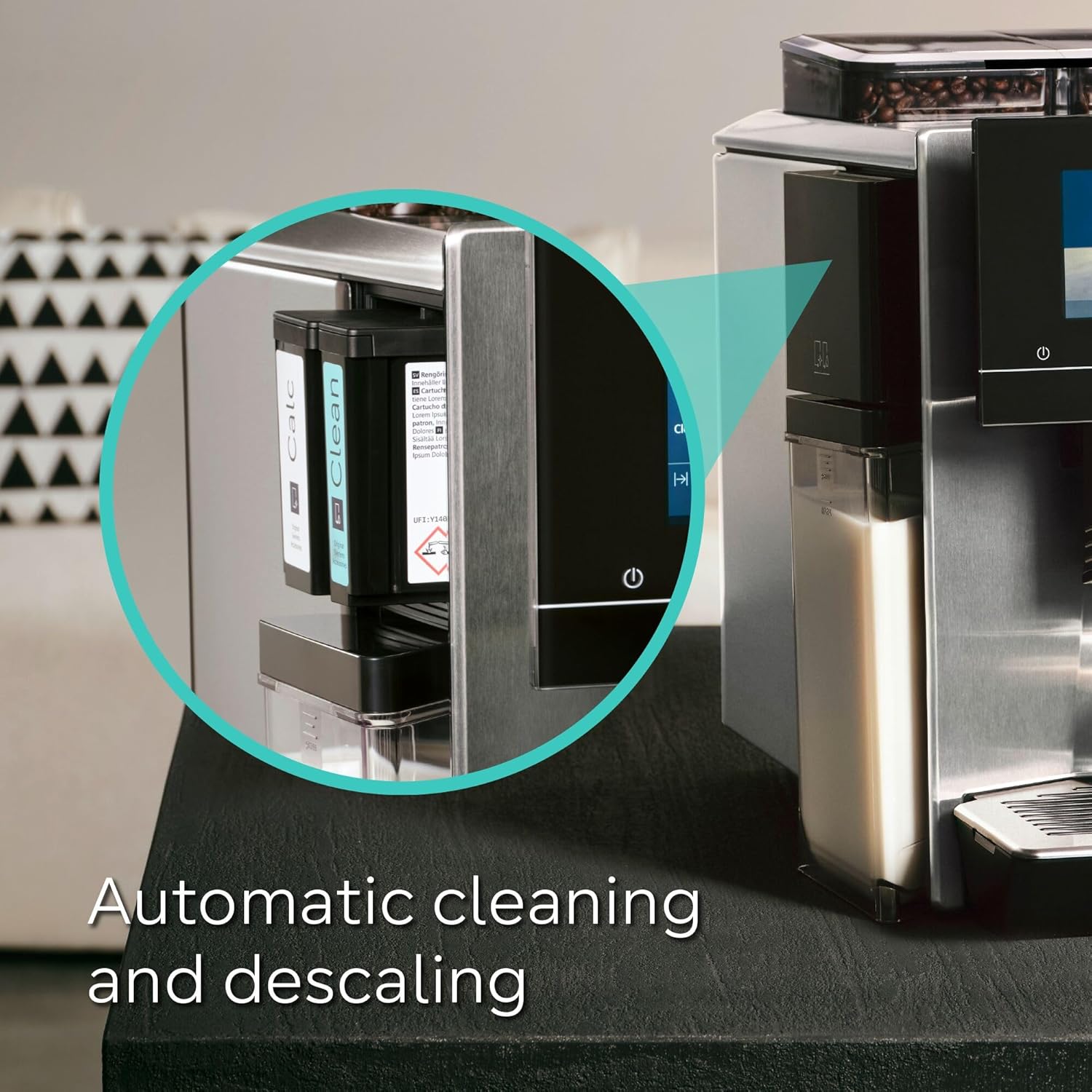 SIEMENS, fully automatic coffee machine, EQ900 plus, dualBean System, baristaMode, eGrinder, beanIdent System, 6.8” iSelect Display, Home Connect App, stainless steel, TQ907GZ3