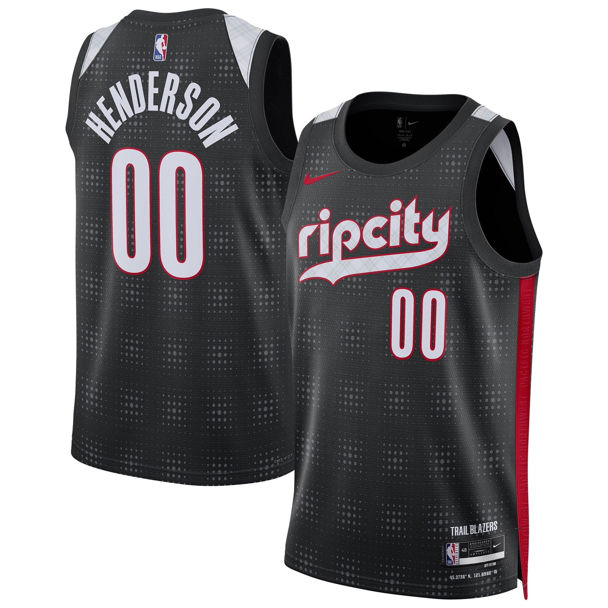 Unisex Portland Trail Blazers Scoot Henderson Black 2024/25 Swingman Jersey - City Edition