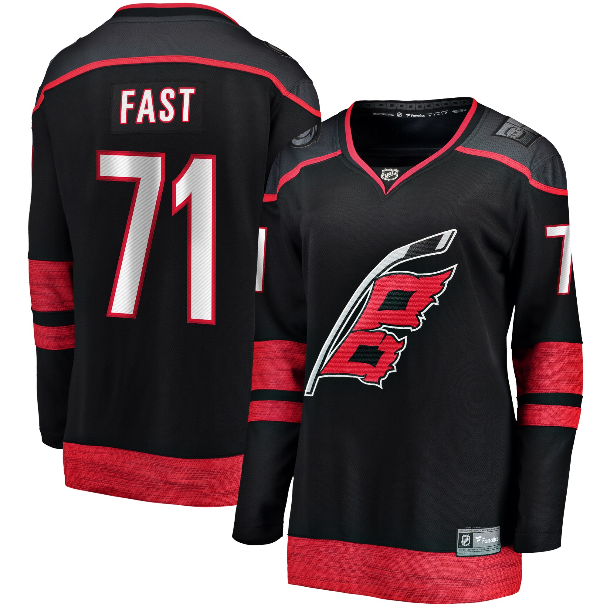 Jesper Fast Carolina Hurricanes Fanatics Women’s Home Breakaway   Jersey – Black