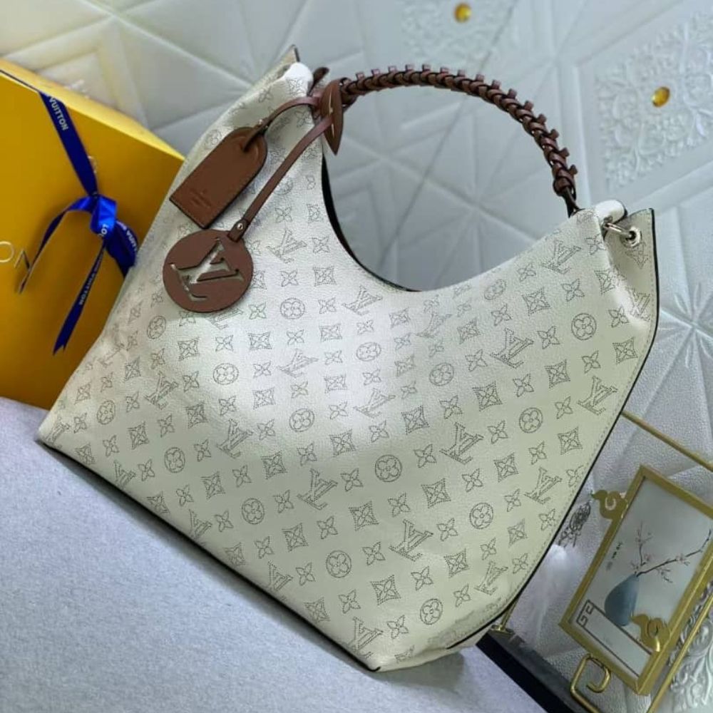 Louis Vuitton Carmel Hobo Mahina Leather Bag 15.7 Inches
