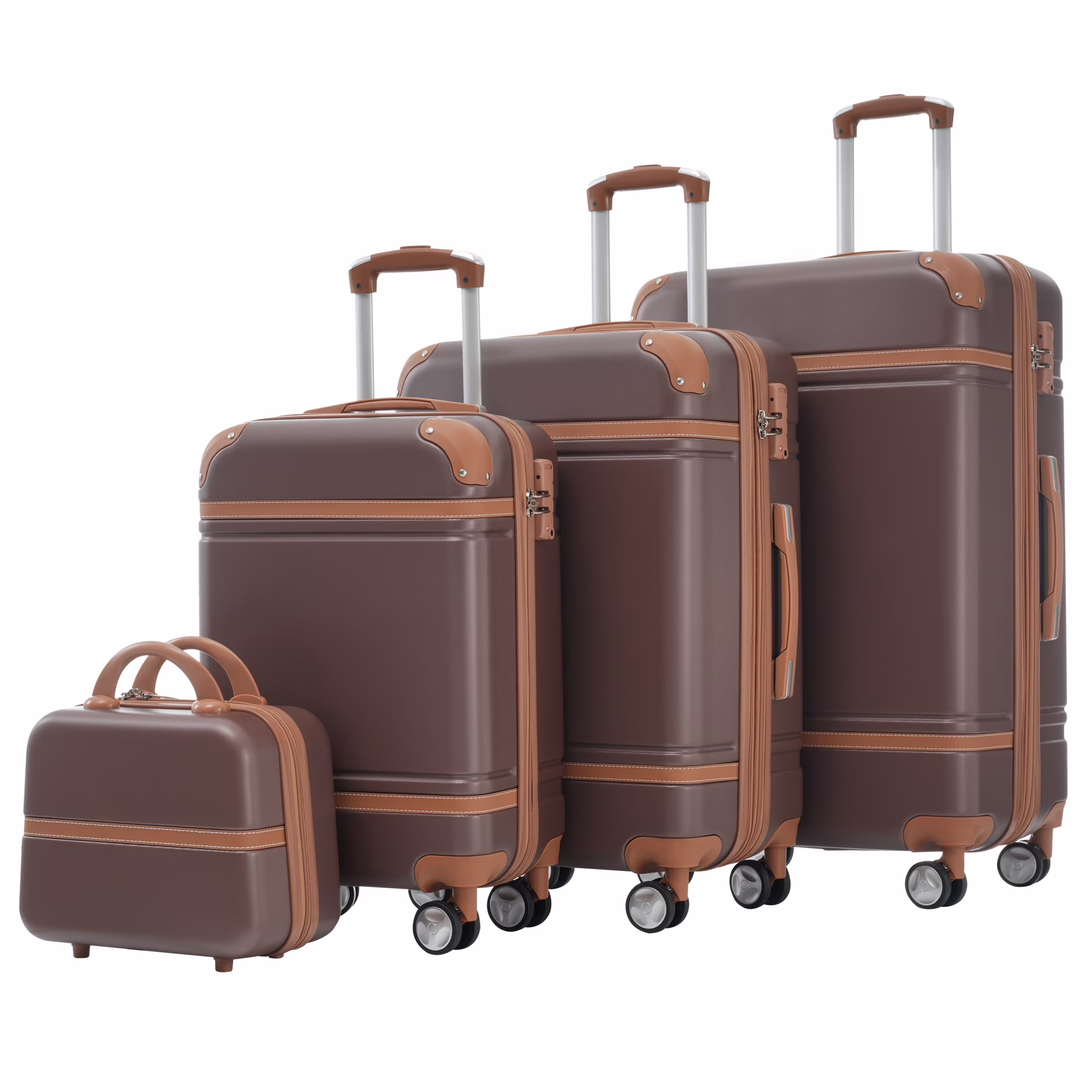 EUROCO 4-Piece Luggage Sets,Hardside Expandable Carry On Suitcase with TSA Lock,Cosmetic Case and Double Spinner Wheels,Lightweight Travel Luggage(20
