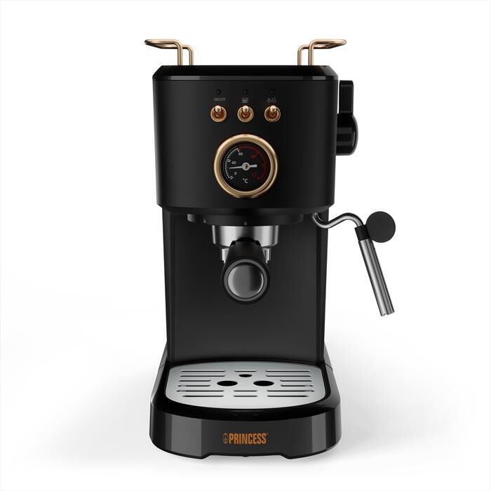 PRINCESS - MACCHINA CAFFE' ESPRESSO 3 IN 1-Nero / Acciaio-Plastica