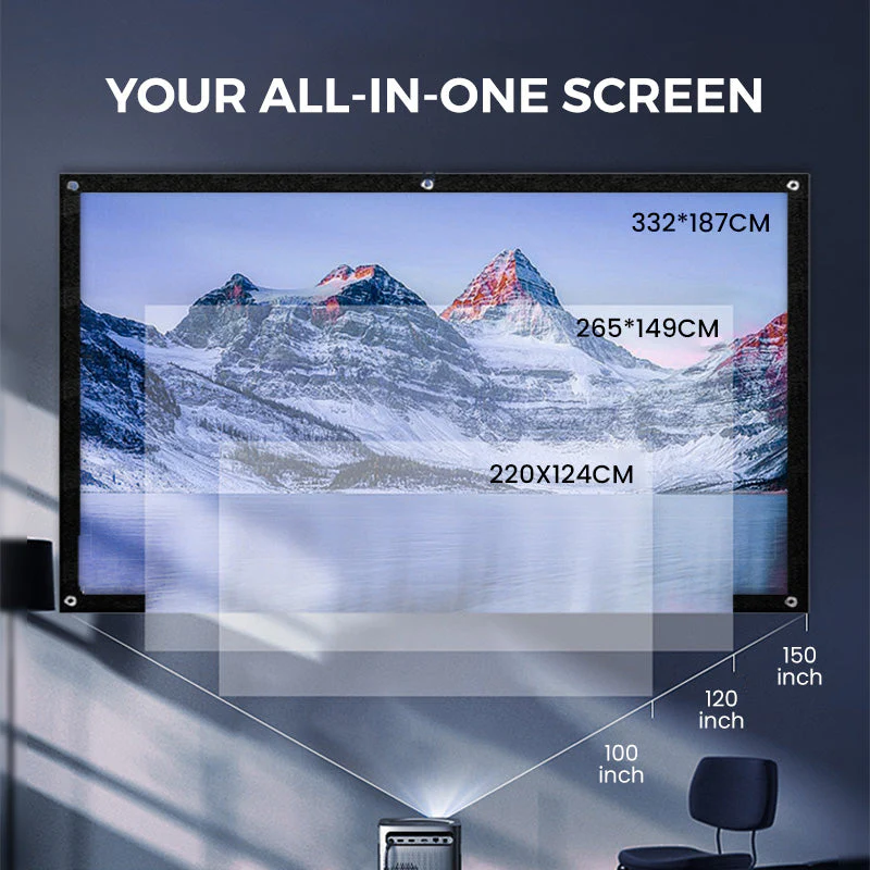 📺  High Definition Projection Screen - 120-inch Diagonal with Matte White Surface for Crystal Clear Home Cinema Experience 🎬🌟