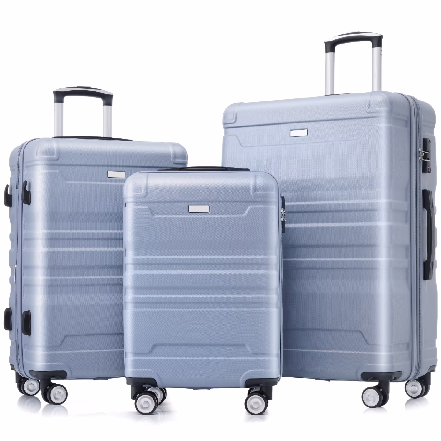 Luggage Sets New Model Expandable ABS Hardshell 3pcs Clearance Luggage Hardside Lightweight Durable Suitcase sets Spinner Wheels Suitcase with TSA Lock 20''24''28''(blue and brown)