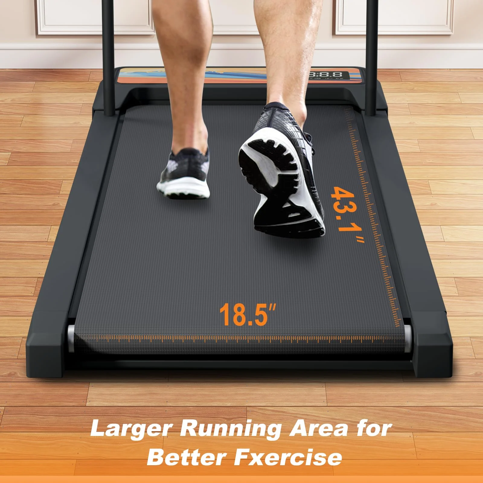 Chiccushion Walking Pad Treadmill Under Desk with Handle for Home, 2.5HP Portable Walking Treadmill with Remote Control, 300 Lbs Capacity, LED Display