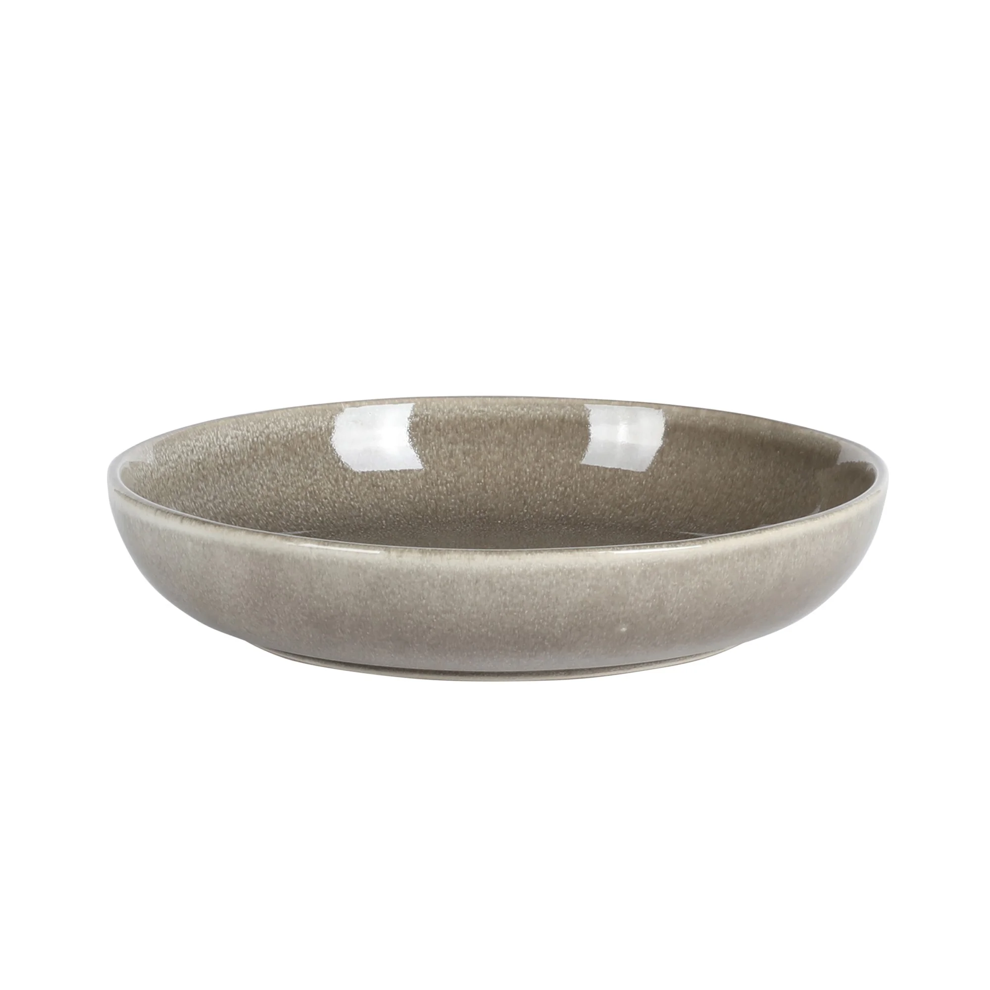 Gibson Elite Berea 16 Piece (Service for 4) Plates and Bowls Stoneware Dinnerware Set -Taupe