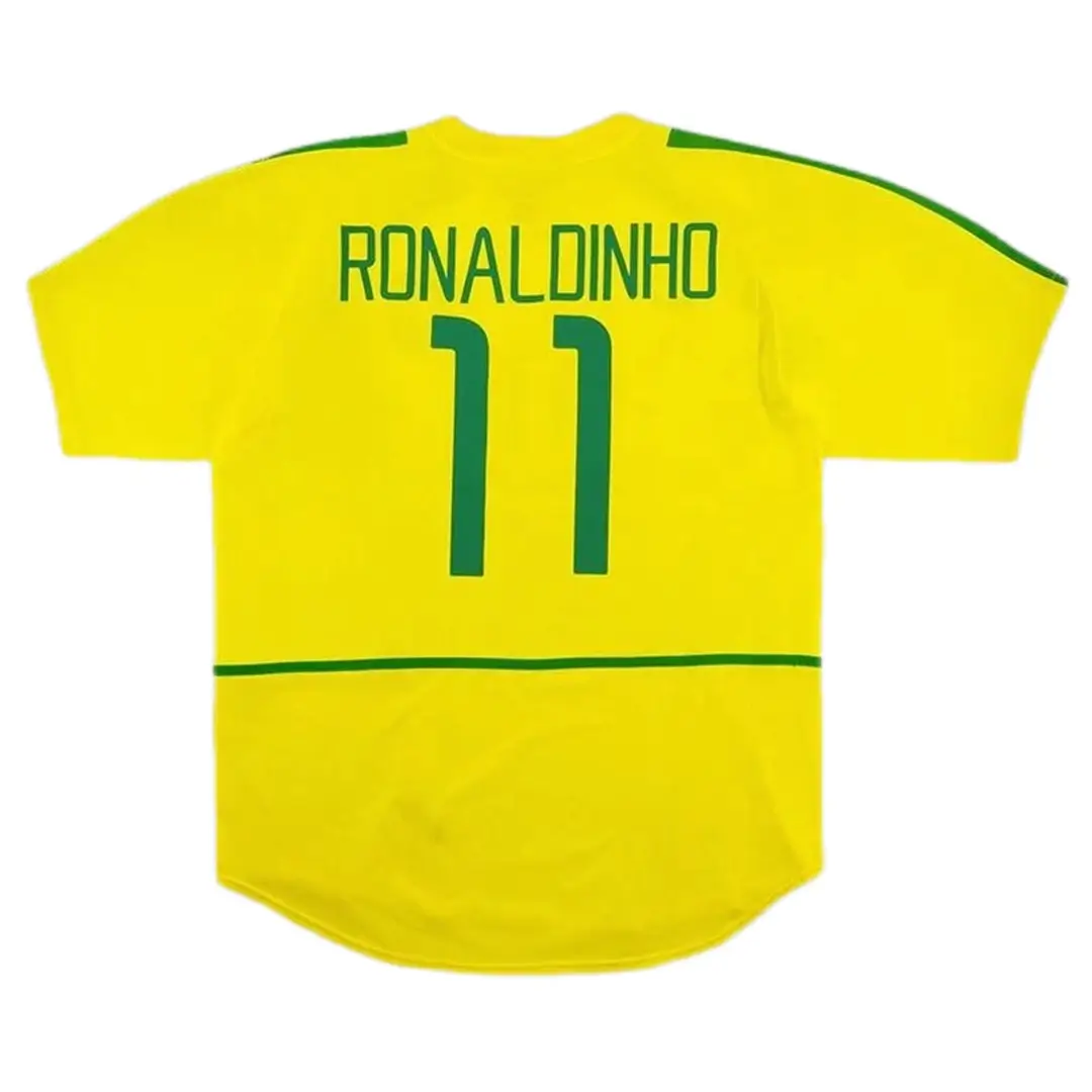 RONALDINHO #11 Brazil 2002/03 Home Retro Soccer Jersey