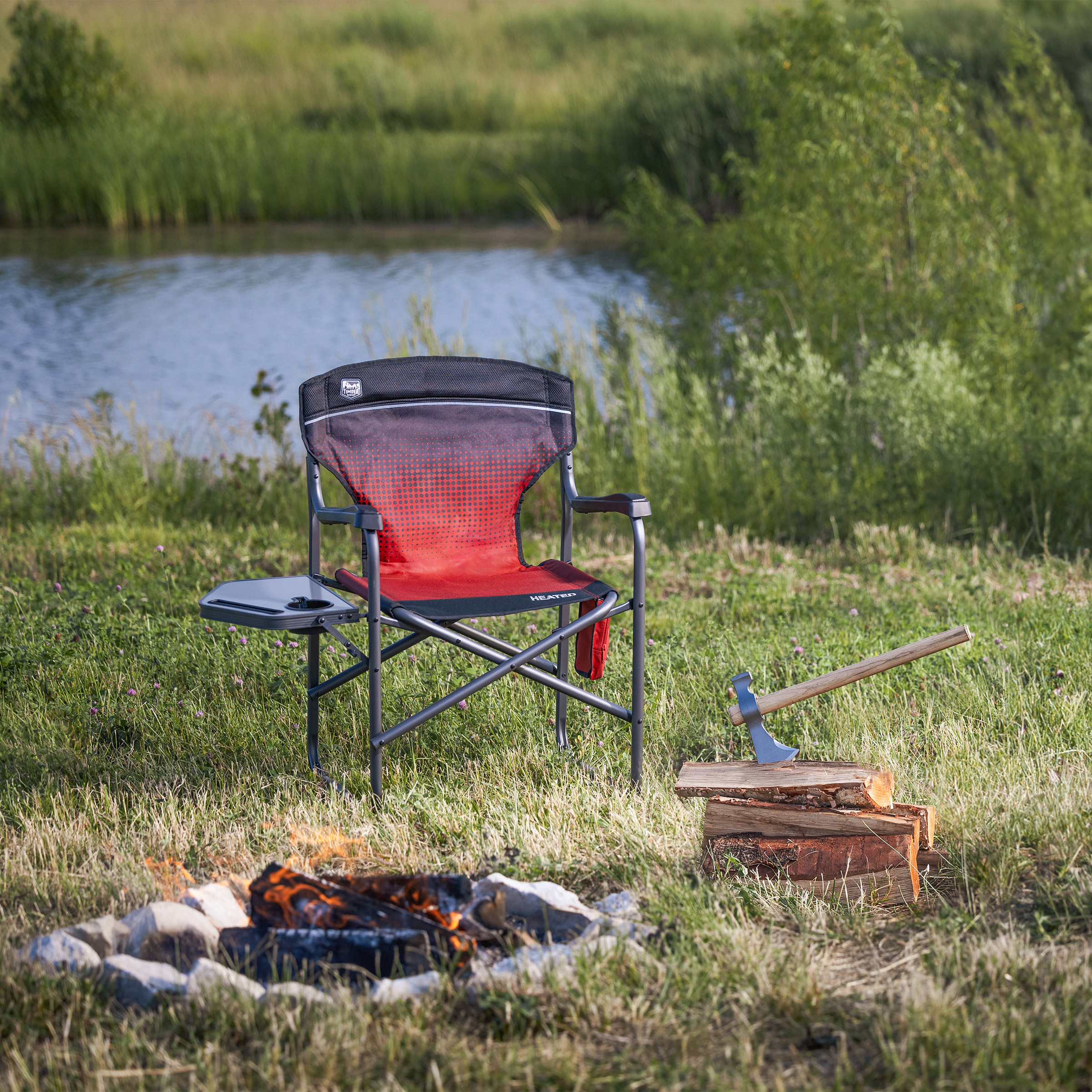 Timber Ridge Heated Director’s Chair with Side Table