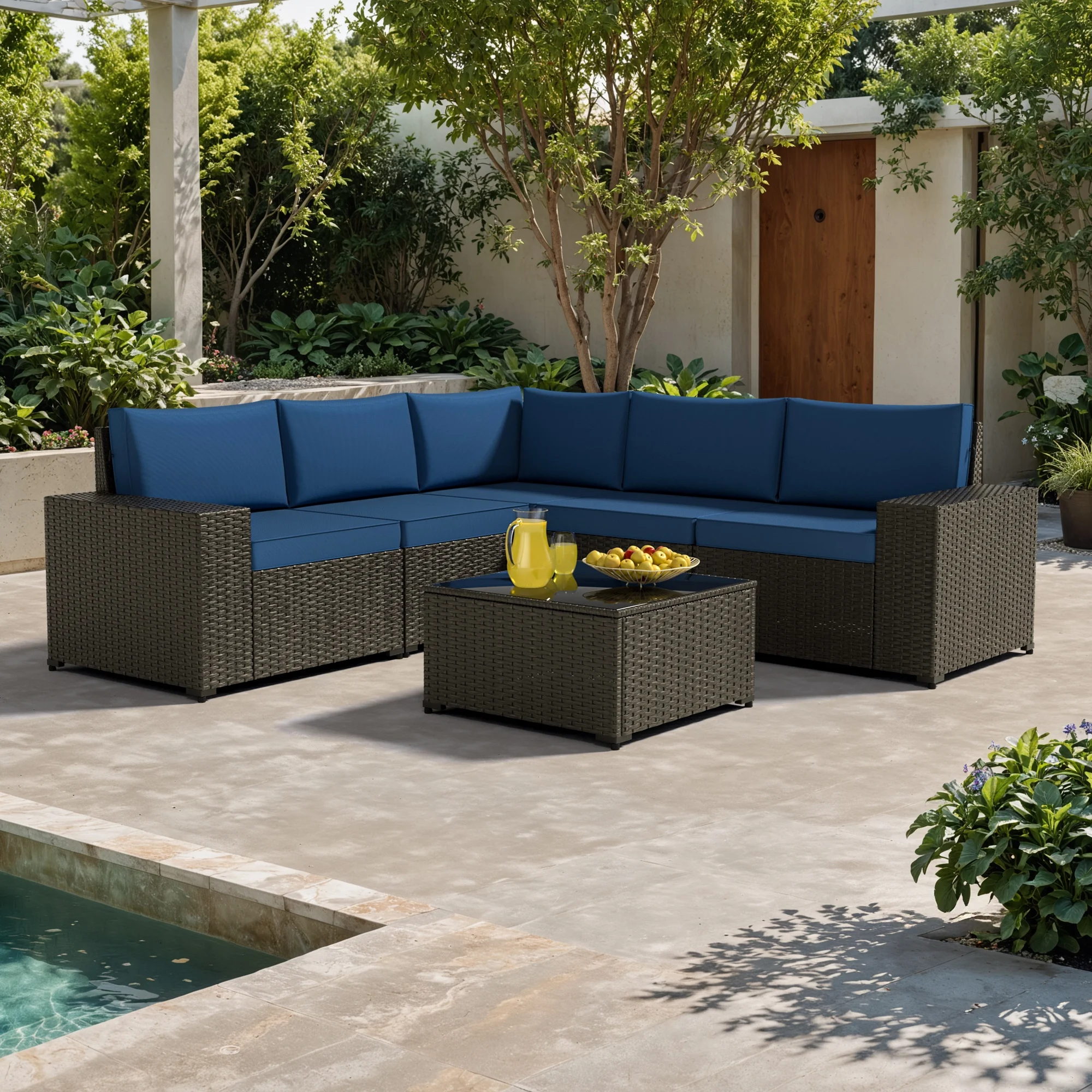 8 Piece Patio Furniture Set with 42