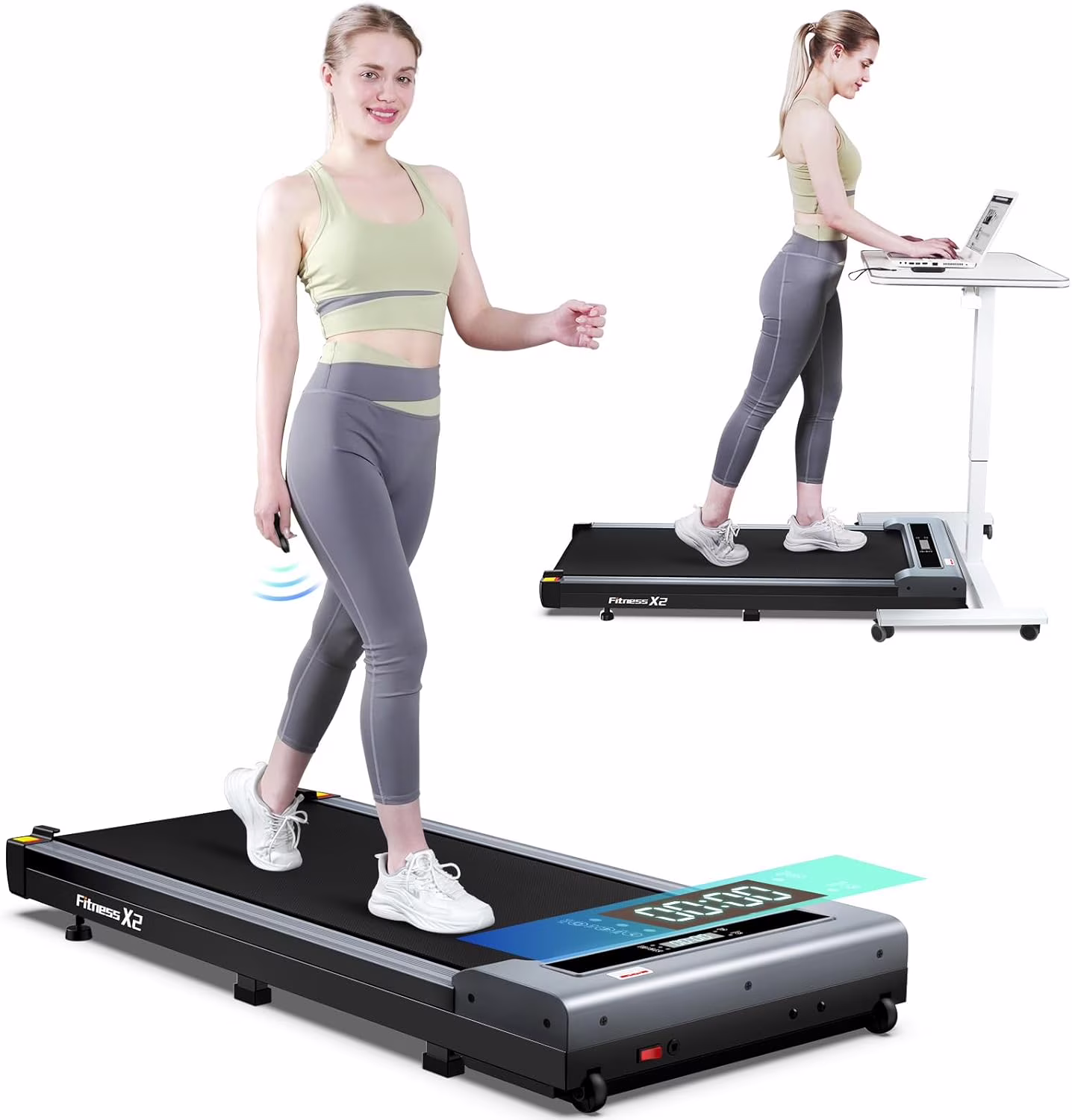 TOSSFD Treadmill Walking Pad with 6% Incline,2.5HP Under Desk Treadmill, Jogging Running Machine for Home Office X301