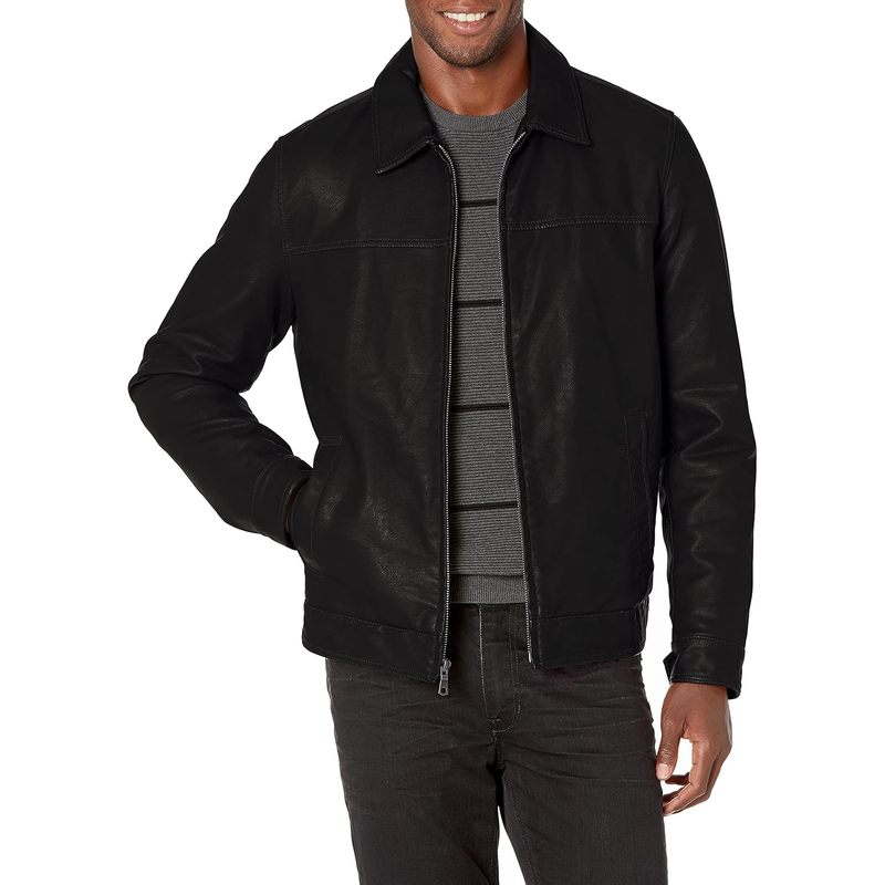 Hilfiger Men's Classic Faux Leather Jacket