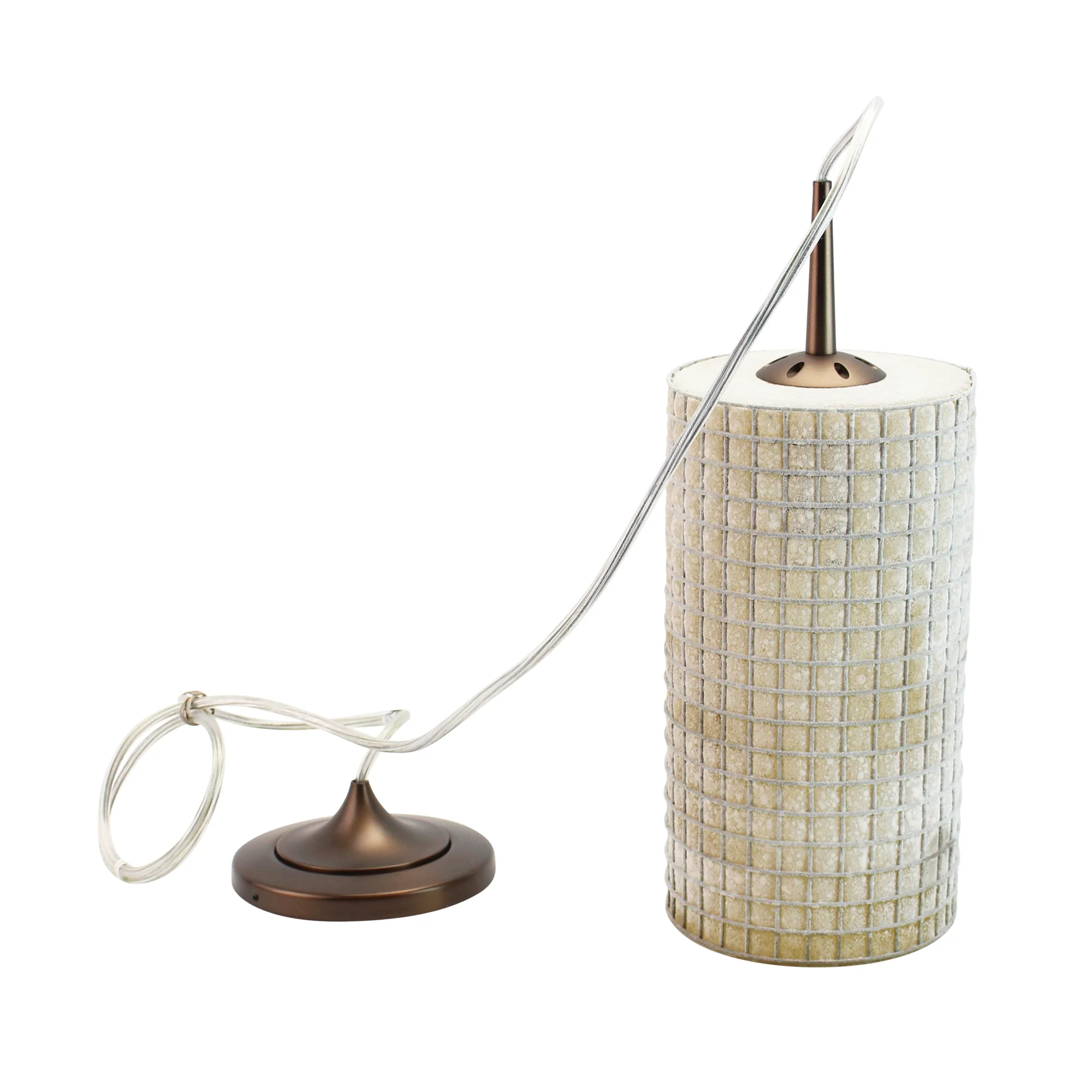 Bruck Lighting BRL110114 Sierra Hand Blown Glass Wire Mesh Ceiling Pendant Sconce Fixture, Amber Glass