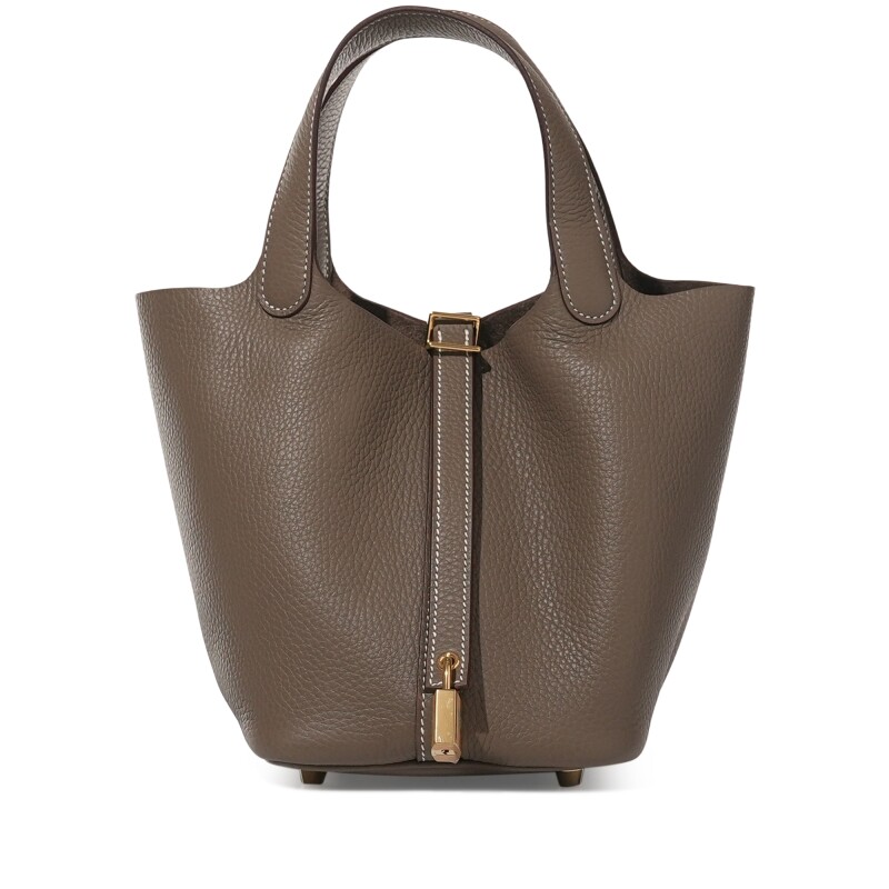 Etoupe Clemence Picotin Lock 18 Gold Hardware