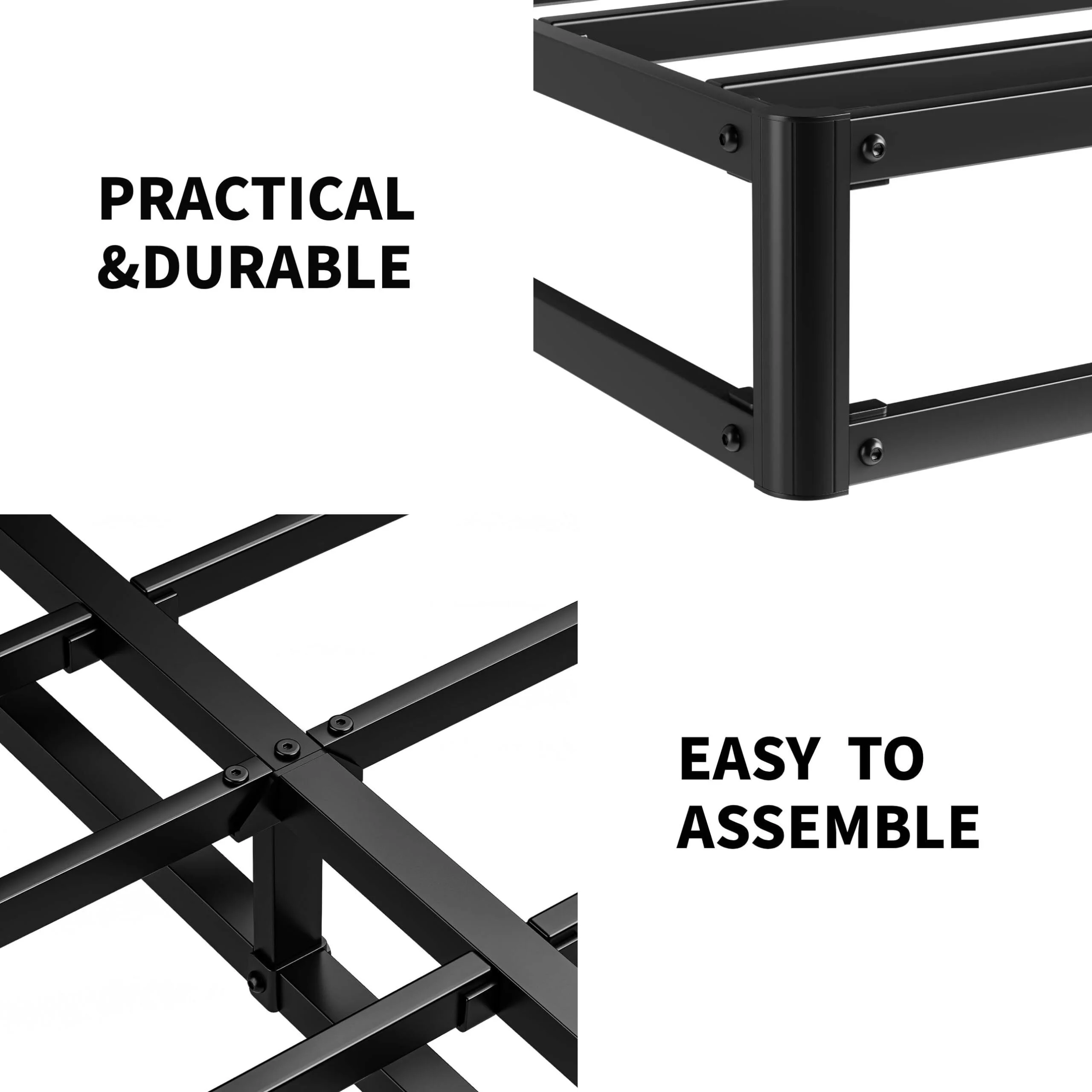 ULIESC 7 Inch Full Size Box Spring, Full Box Spring Only, Metal Box Spring Full with Fabric Cover, Sturdy Mattress Foundation, Noise Free, Non-Slip, Easy Assembly