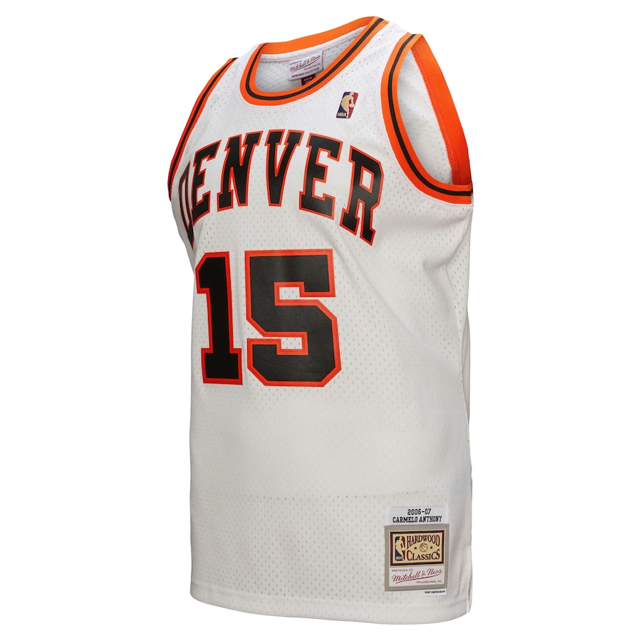 Men's Denver Nuggets Carmelo Anthony Mitchell & Ness White 2006/07 Swingman Jersey