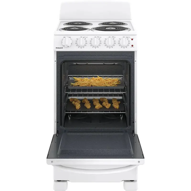 20-Inch White Freestanding Electric Range — 4-Burner Cooktop