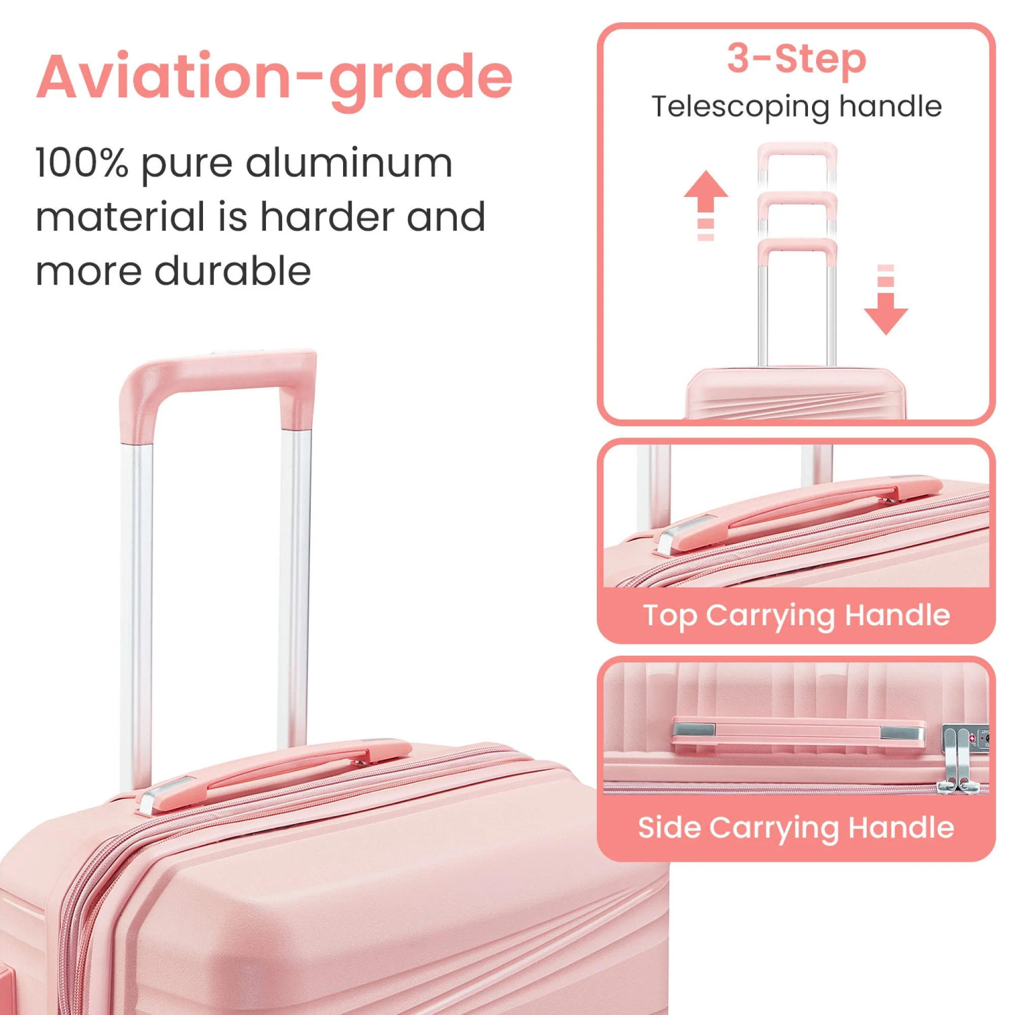 Luggage 4 Piece Sets(14/20/24/28), Hard Shell Lightweight TSA Lock Carry on Expandable Suitcase with Spinner Wheels
