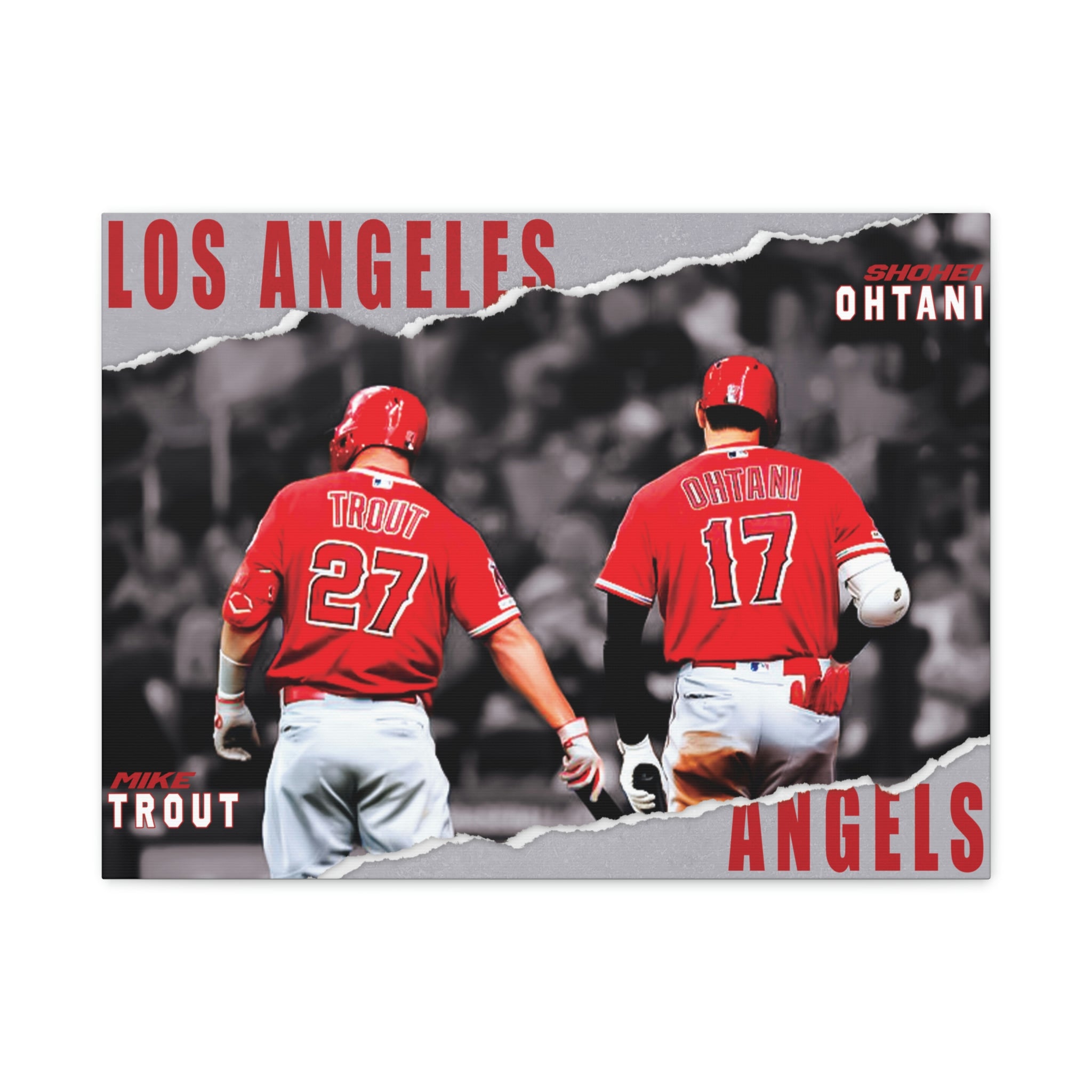 Mike Trout & Shohei Ohtani Los Angeles Angels MVP Teammates Premium Wall Art Canvas Wrap