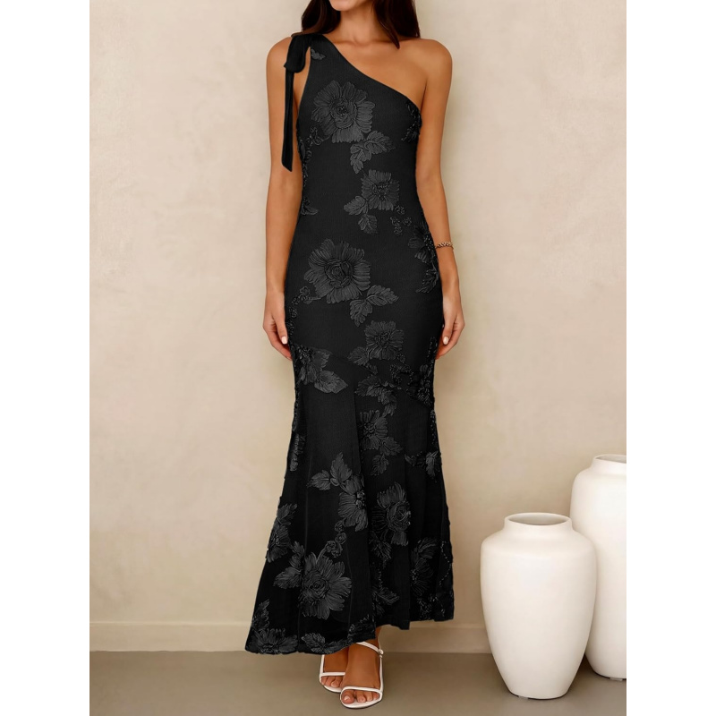 Women's Floral One Shoulder Formal Dress Summer