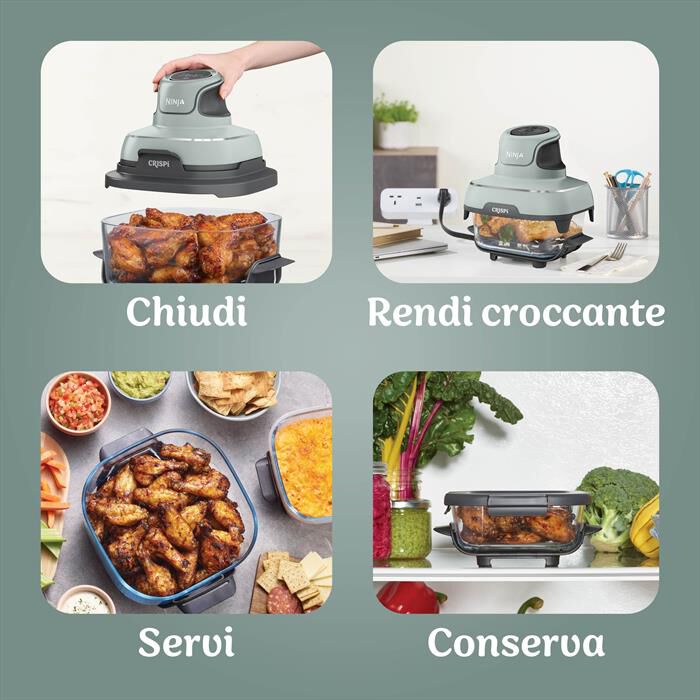 NINJA - Friggitrice ad aria portatile CRISPI 4-IN-1-Salvia