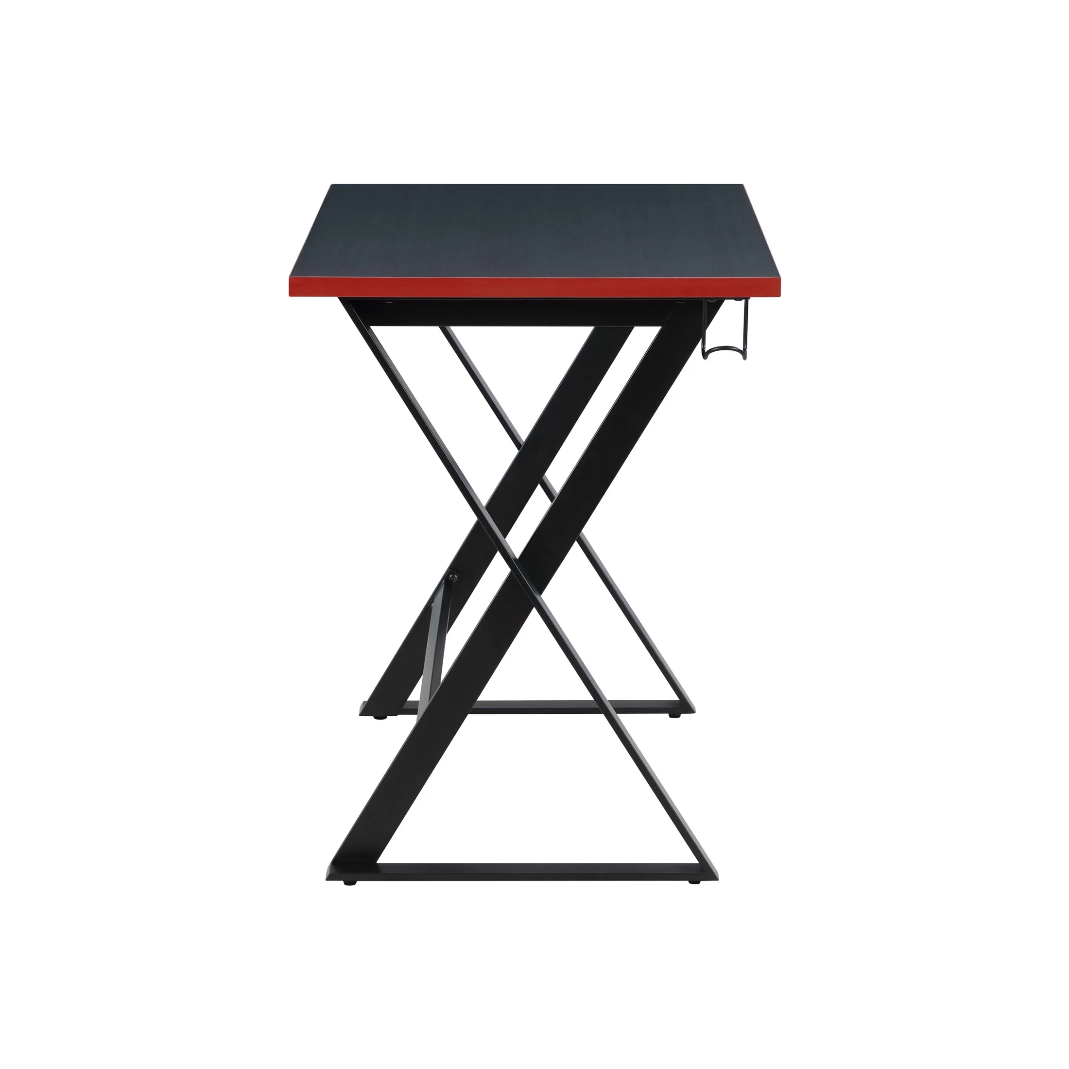 Gamer Gear Jr. Gaming Desk with LED Lighting, Teens and Kids, Red and Black