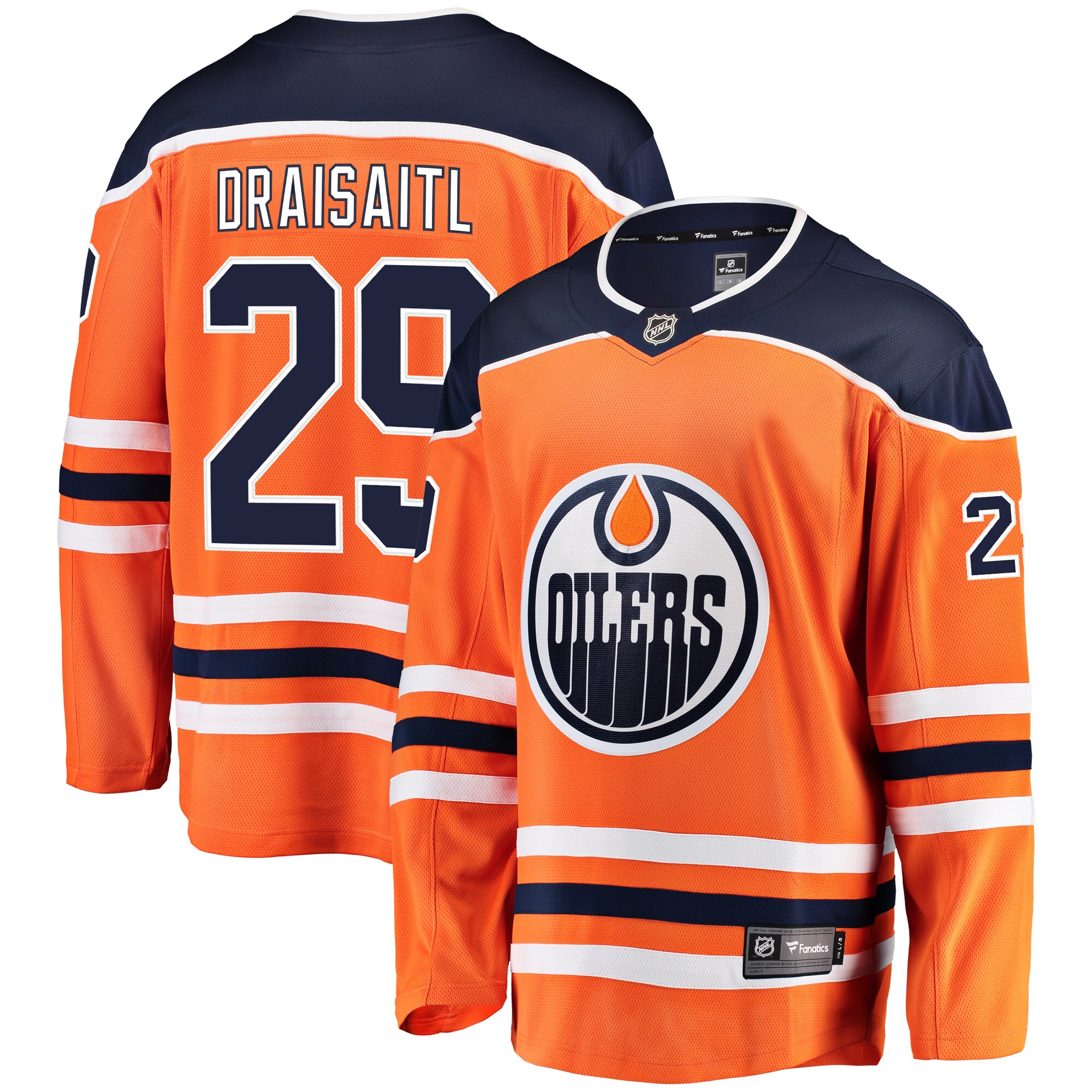 Leon Draisaitl Edmonton Oilers Fanatics Breakaway   Jersey – Orange
