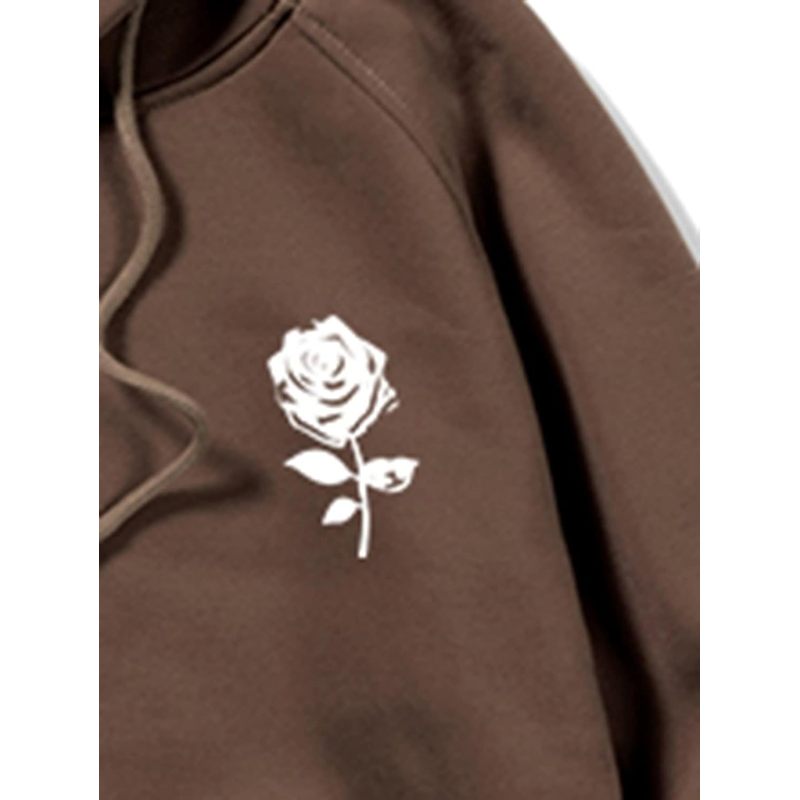 Men's Graphic Print Long Sleeve Drawstring Hoodie Pullover Sweatshirt