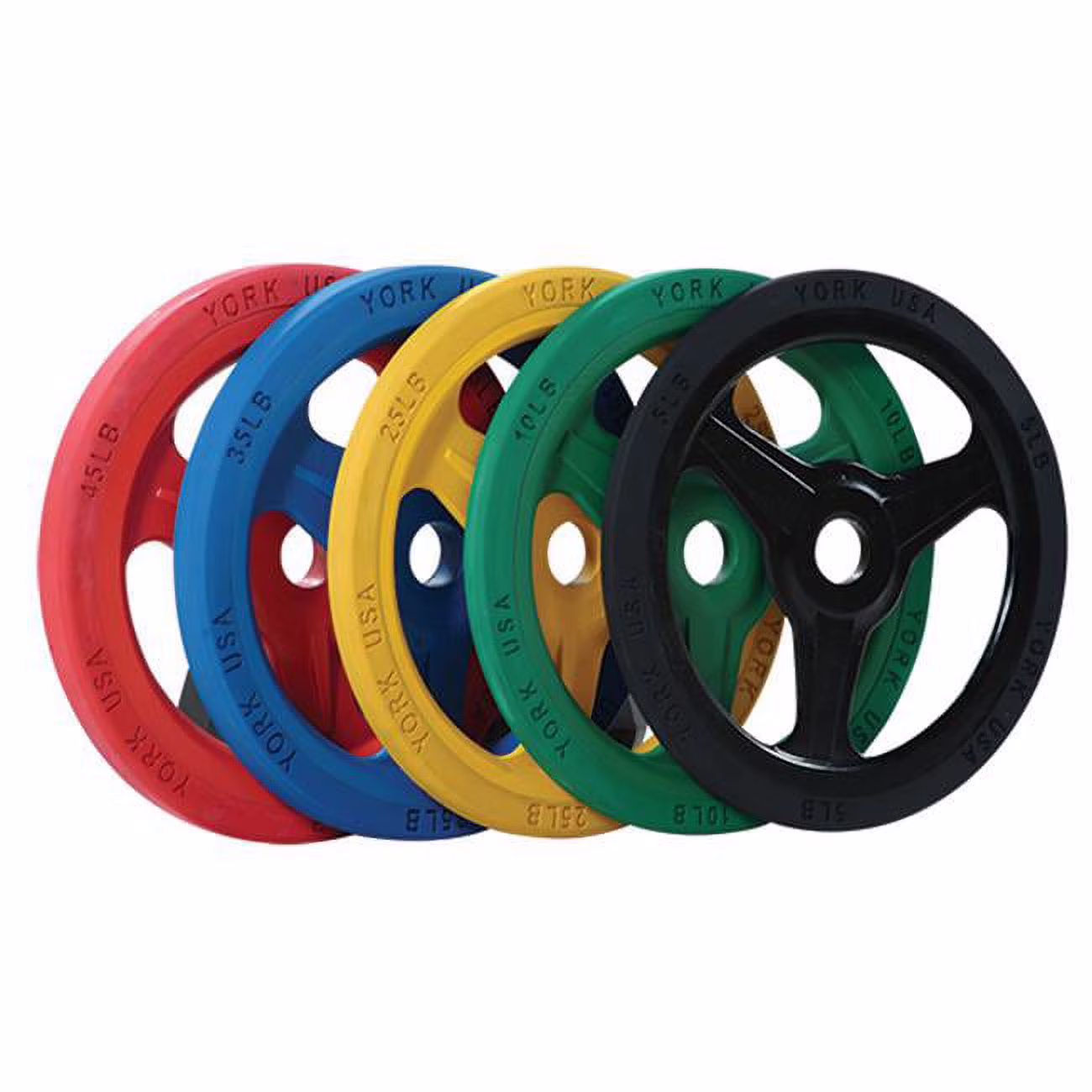 York Barbell 29058 Bumper Grip Cast Aluminum Milled Training Plate- Blue - 35 lbs
