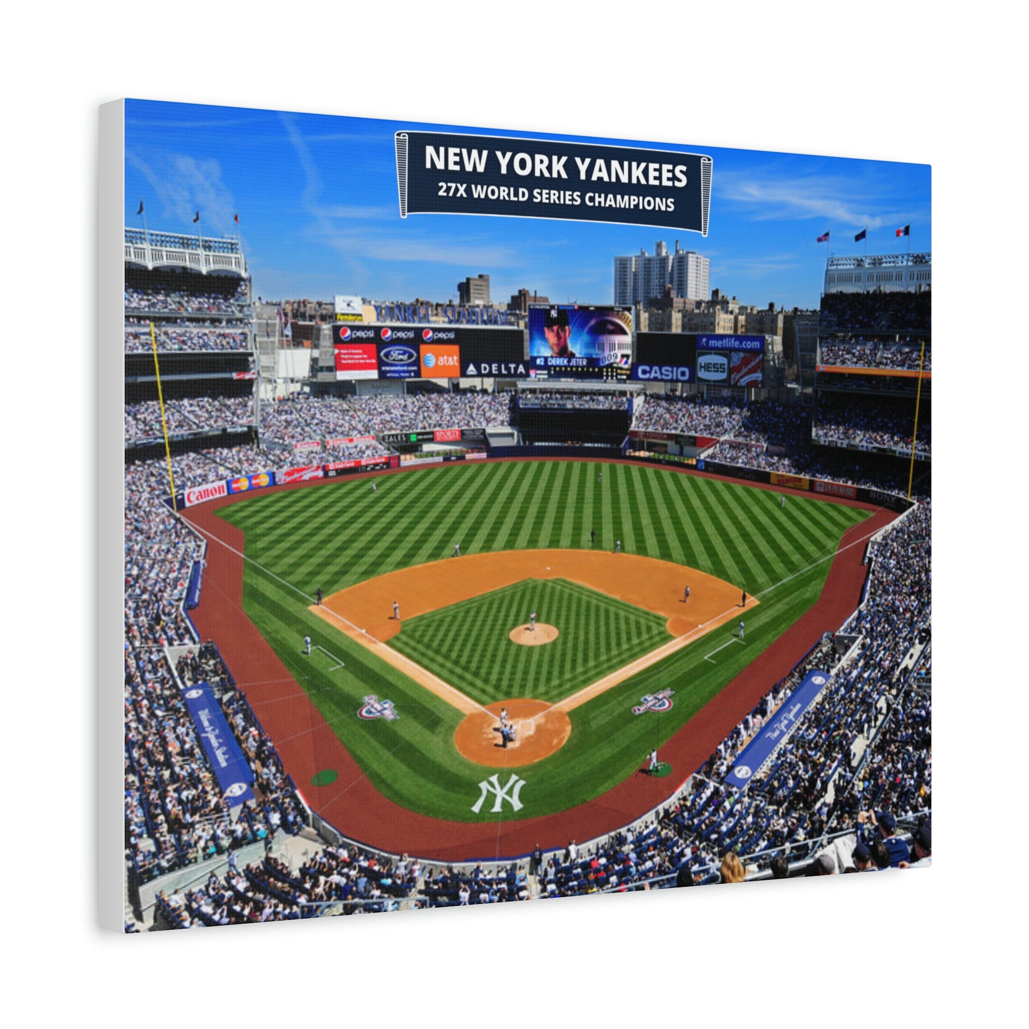 Yankee Stadium New York Yankees 27x World Series Champions Premium Wall Art Canvas Wrap