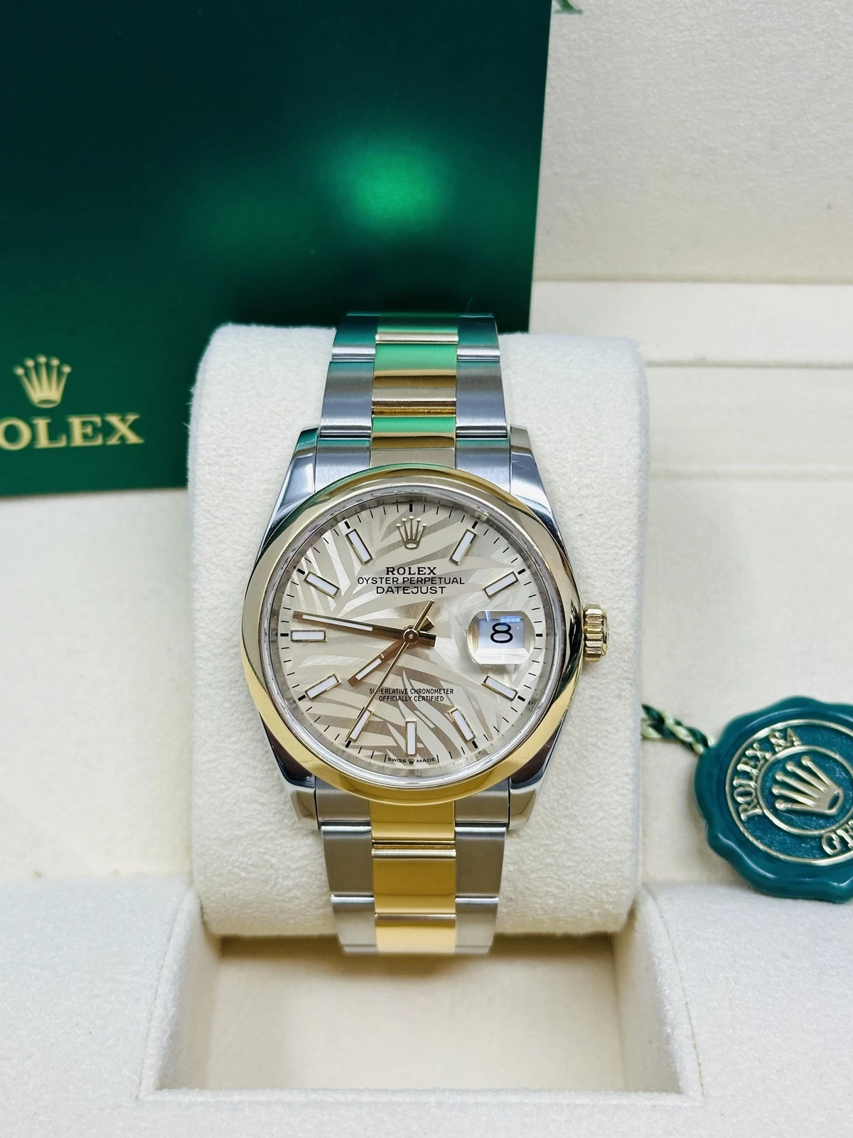 【Super Clone】RLX  Datejust 36mm 126203 Golden Dial Domed Bezel Oyster Bracelet