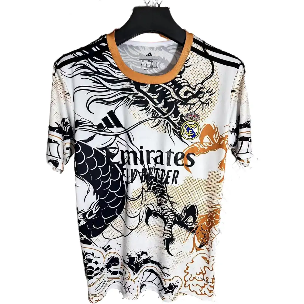 2025-26 Real Madrid Special Edition Black and Orange Dragon Jersey - Fan Edition