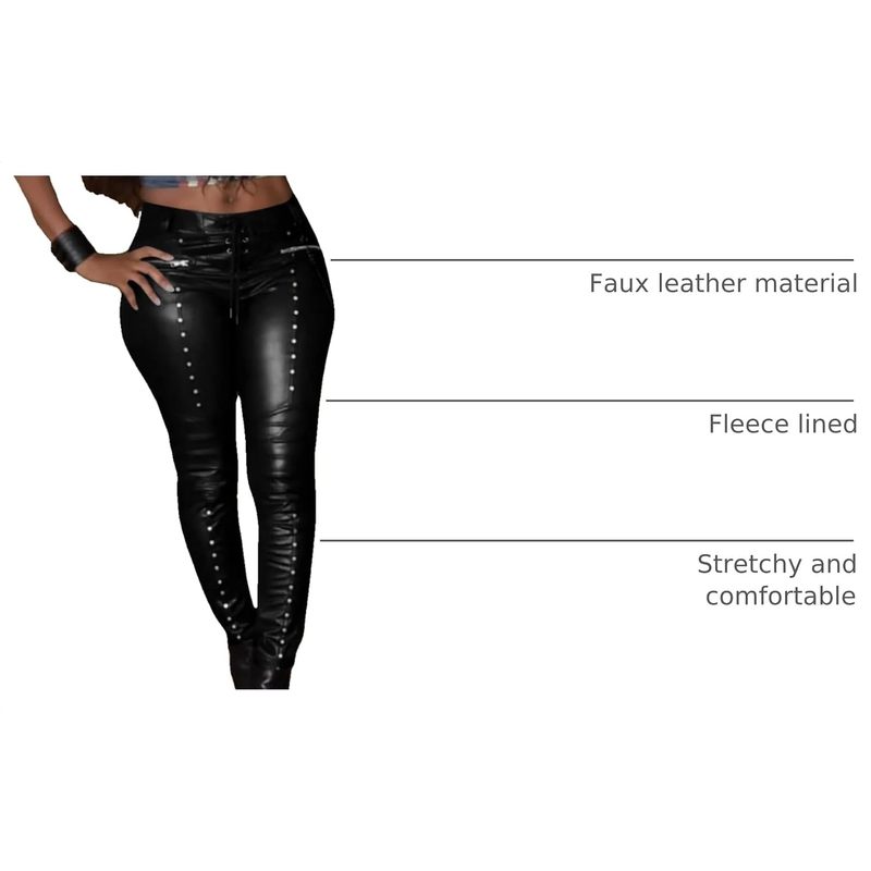 Women's Faux Leather Leggings Gothic Punk