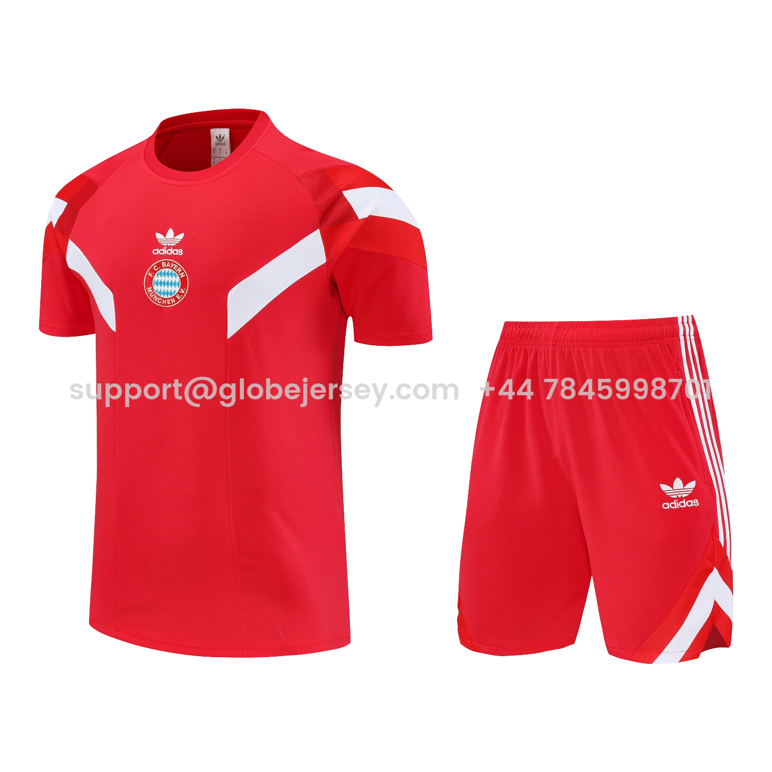 Bayern Munich 25-26 Short-Sleeve Training Set - Red Top & Red Shorts
