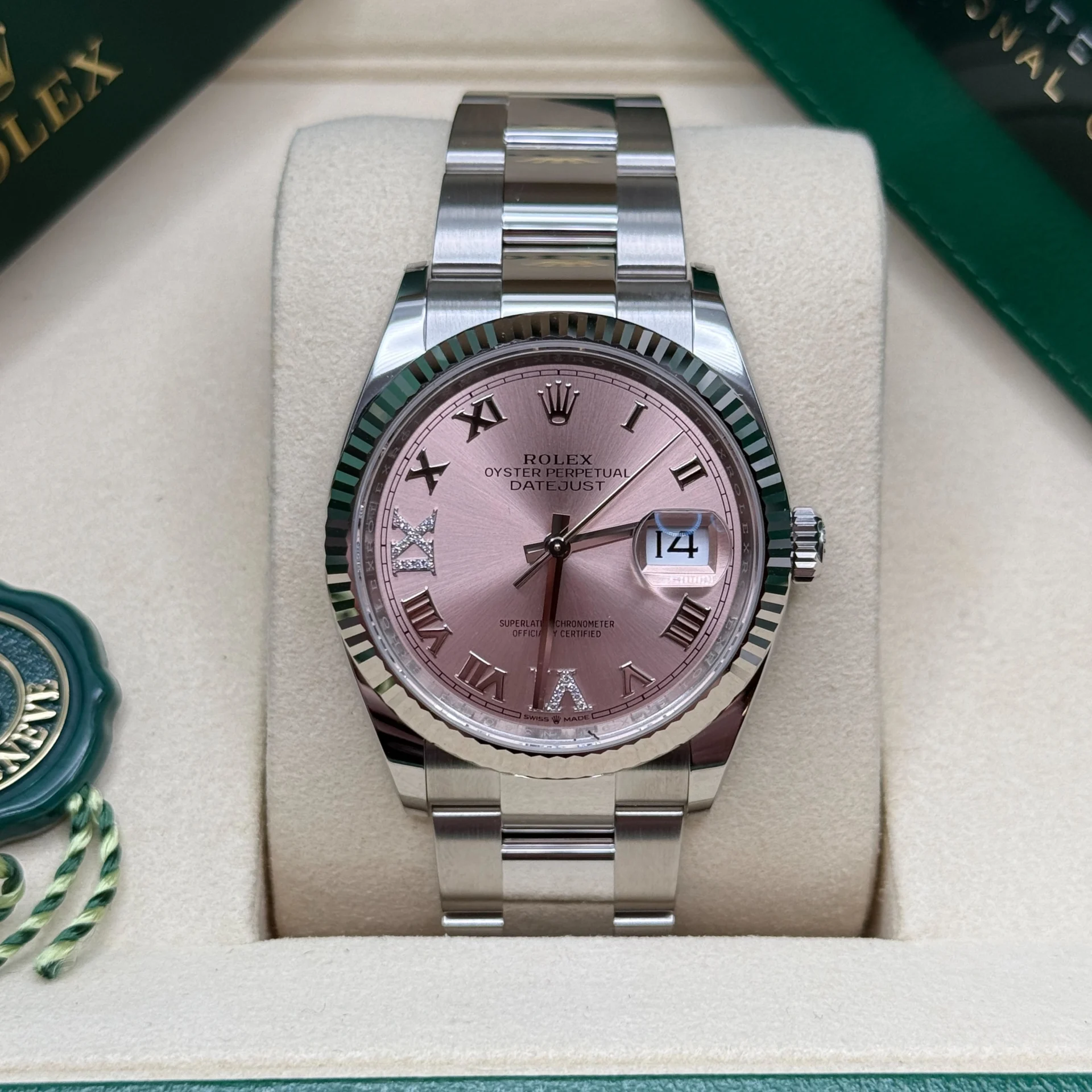 【Super Clone】RLX  Datejust 36mm 126234 Pink Roman Dial Oyster Stainless Steel
