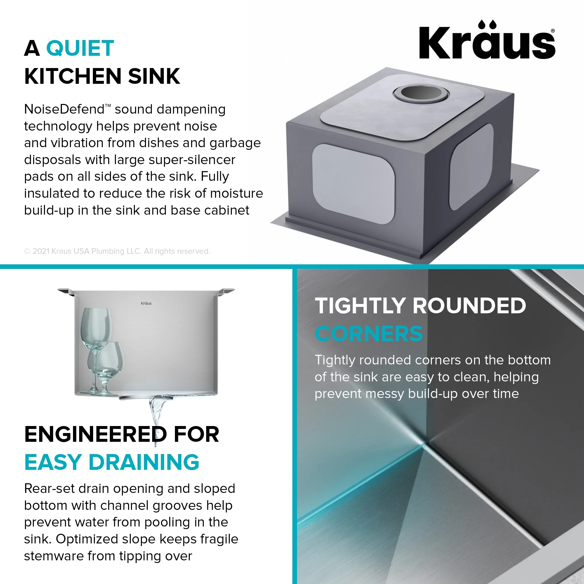 Kraus Kore 15 Outdoor Workstation Drop-In 16 Gauge Marine Grade T-316 Stainless Steel Single Bowl Kitchen Bar Sink with Accessories