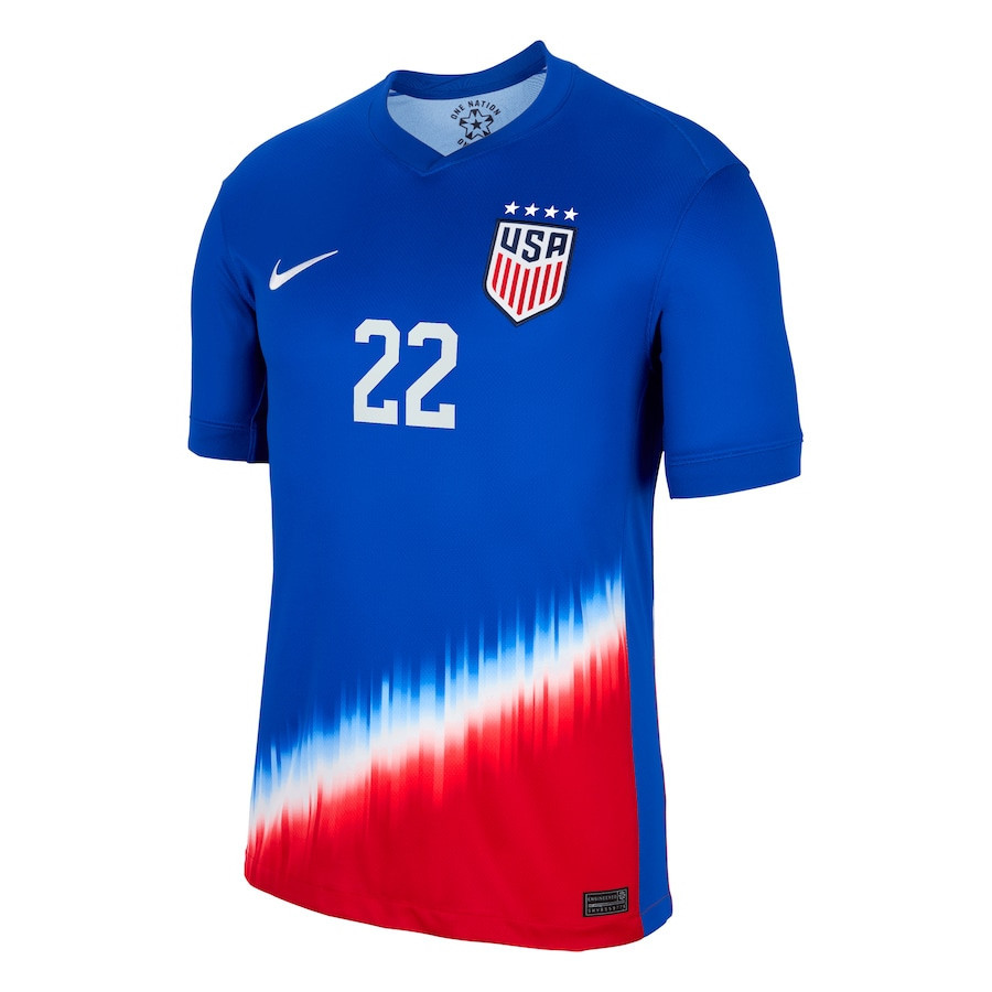 Trinity Rodman 22 USWNT 2024 Away Men Jersey