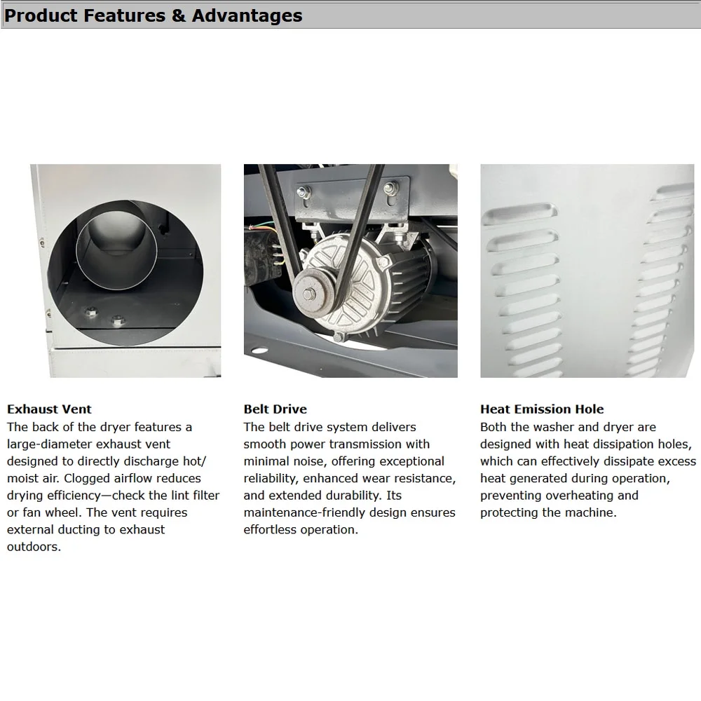 Commercial Coin Operated Washer Dryer Combo Double-layer Washing and Drying Machine 220V 1PH