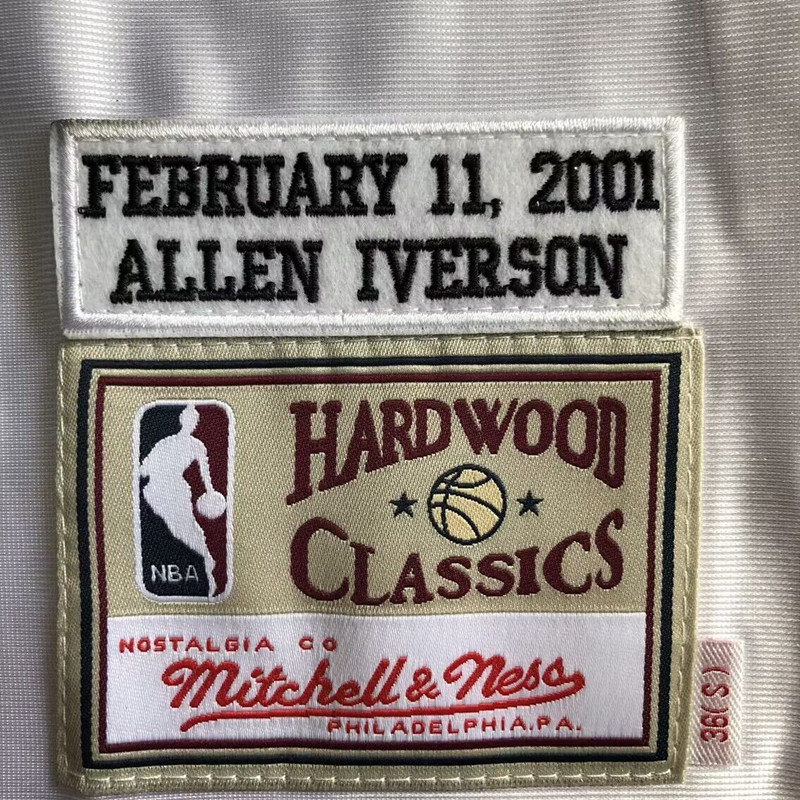 Mercerized White #3 Allen Iverson 2001 All-Star AU Full Embroidery