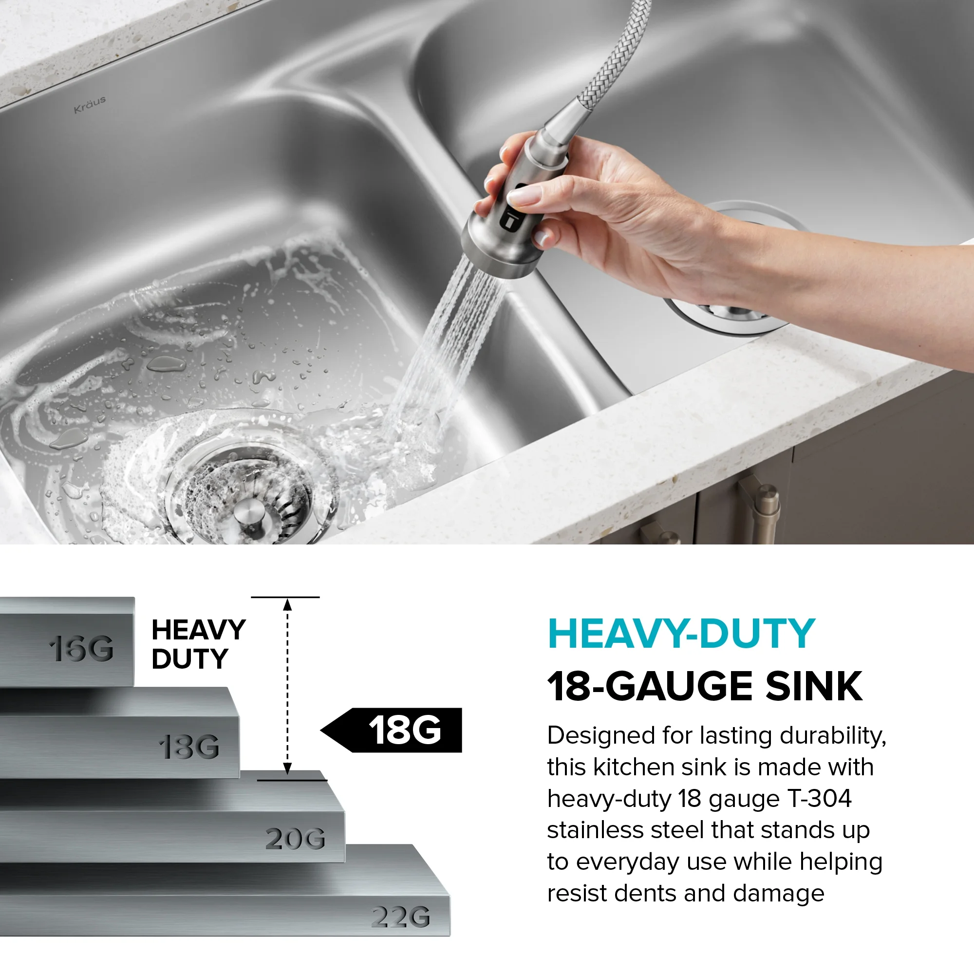 KRAUS Premier 32�� Undermount 50/50 Double Bowl 18-Gauge Stainless Steel Kitchen Sink