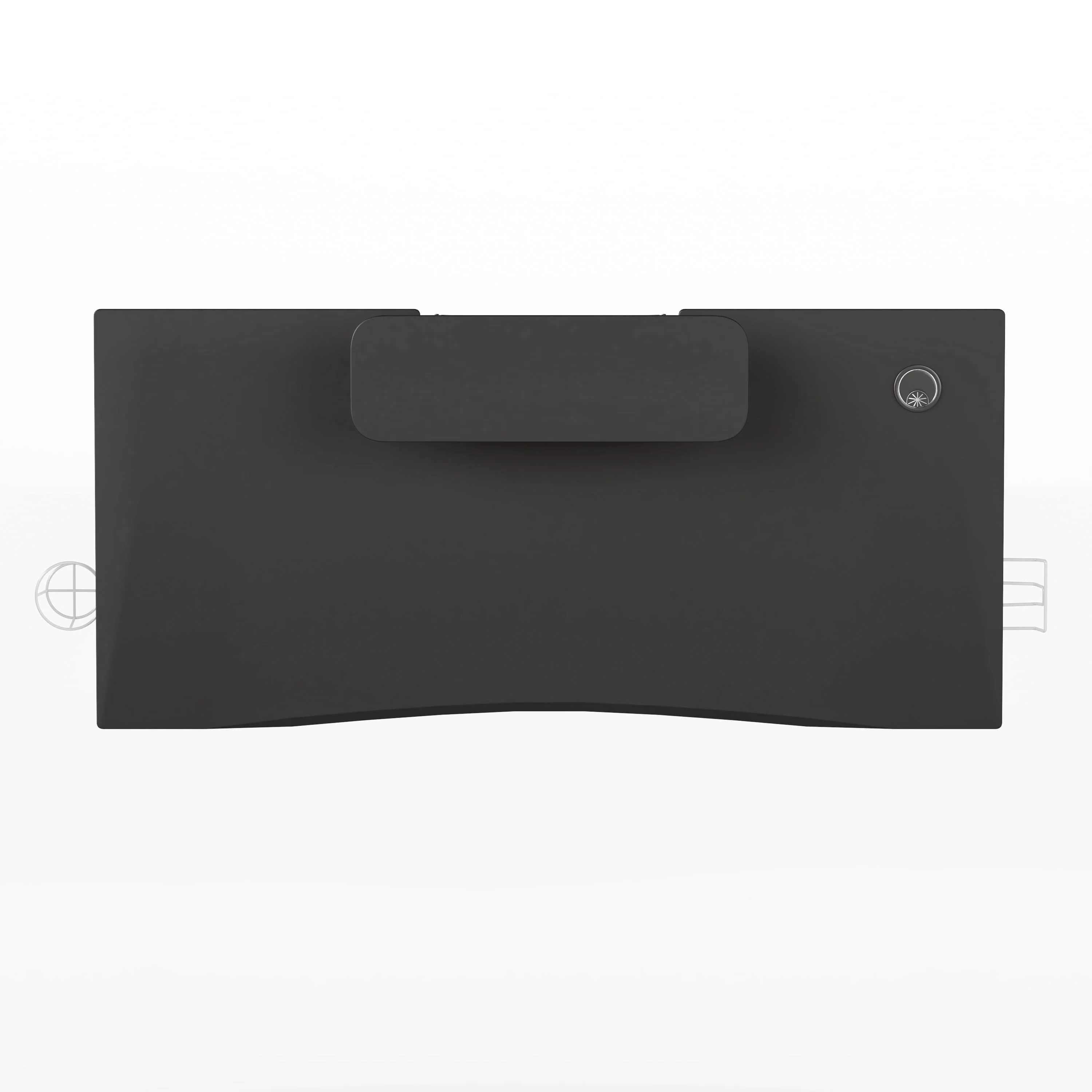 Emma + Oliver Black Gaming Desk and White Frame with Cup Holder, Headphone Hook, and Monitor/Smartphone Stand