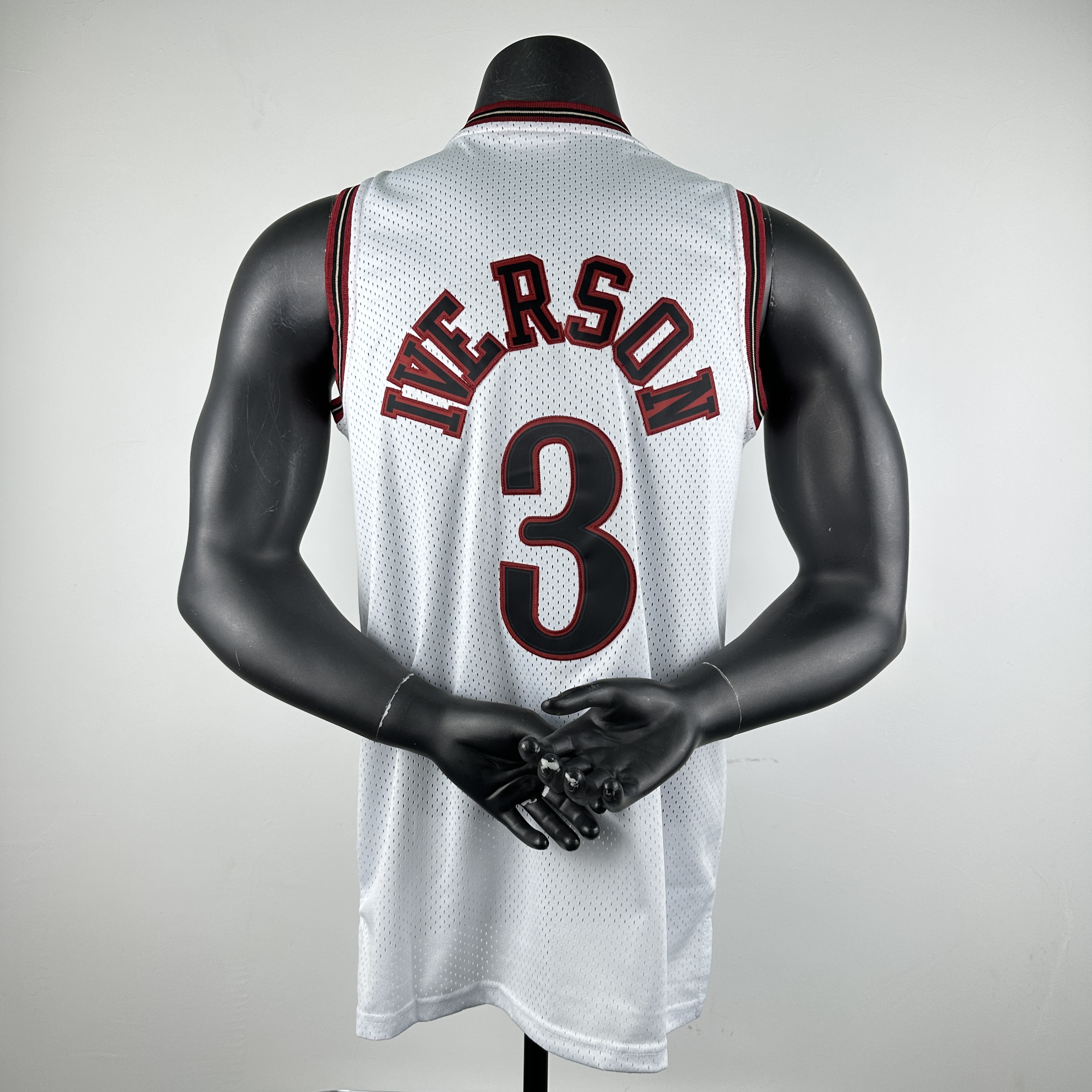 Embroidered MN Retro Jersey 76ers 97/98 Season Big Star White No. 3 Iverson