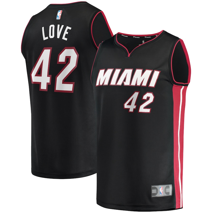 Youth Miami Heat Kevin Love Fanatics Black Fast Break  Jersey - Icon Edition