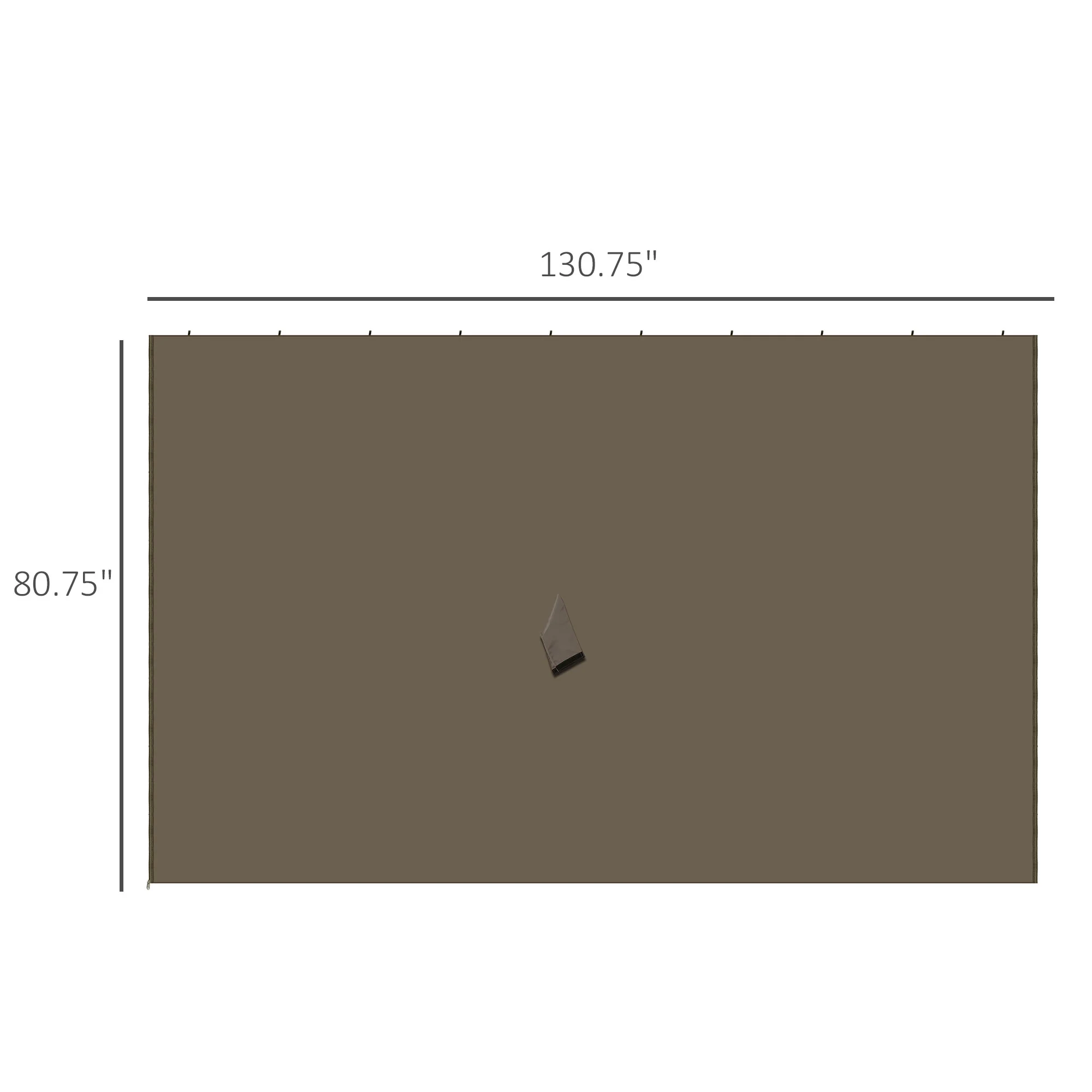 10' x 12' Universal Gazebo Sidewall Set with Panels, Hooks and C-Rings Included for Pergolas and Cabanas, Dark Brown
