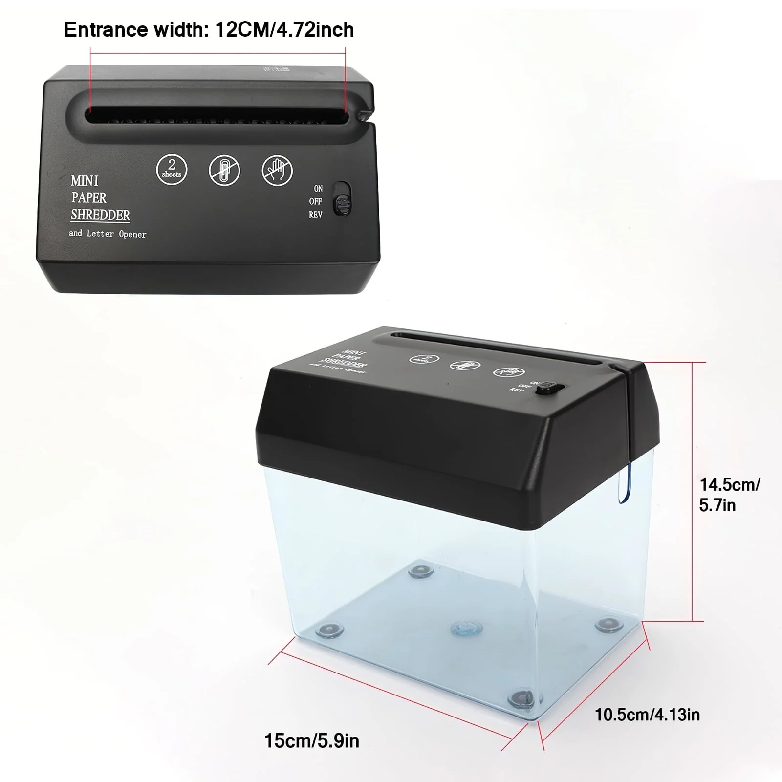 Mini Paper Shredder, Portable A6 Electric Shredder Documents Paper Cutting Tool Home Office Desktop Stationery