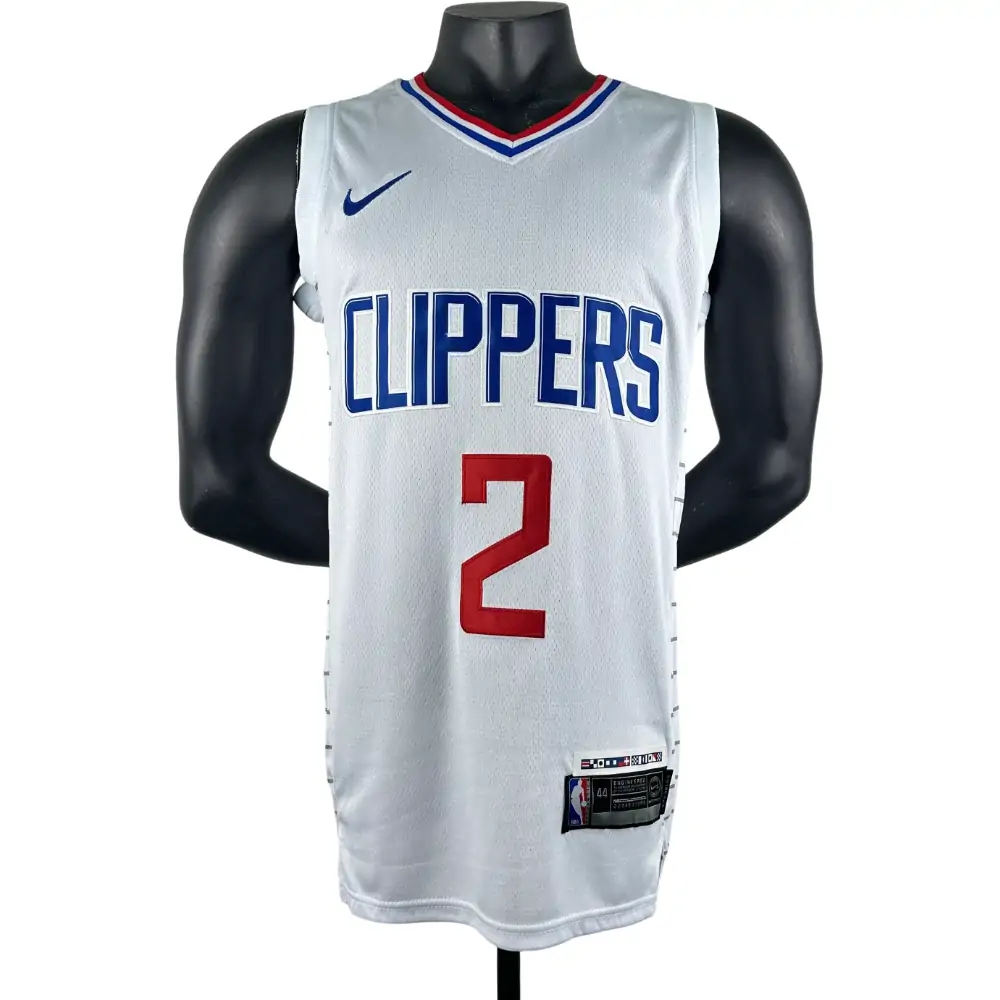 Embroidered Clippers White No. 2 Leonard